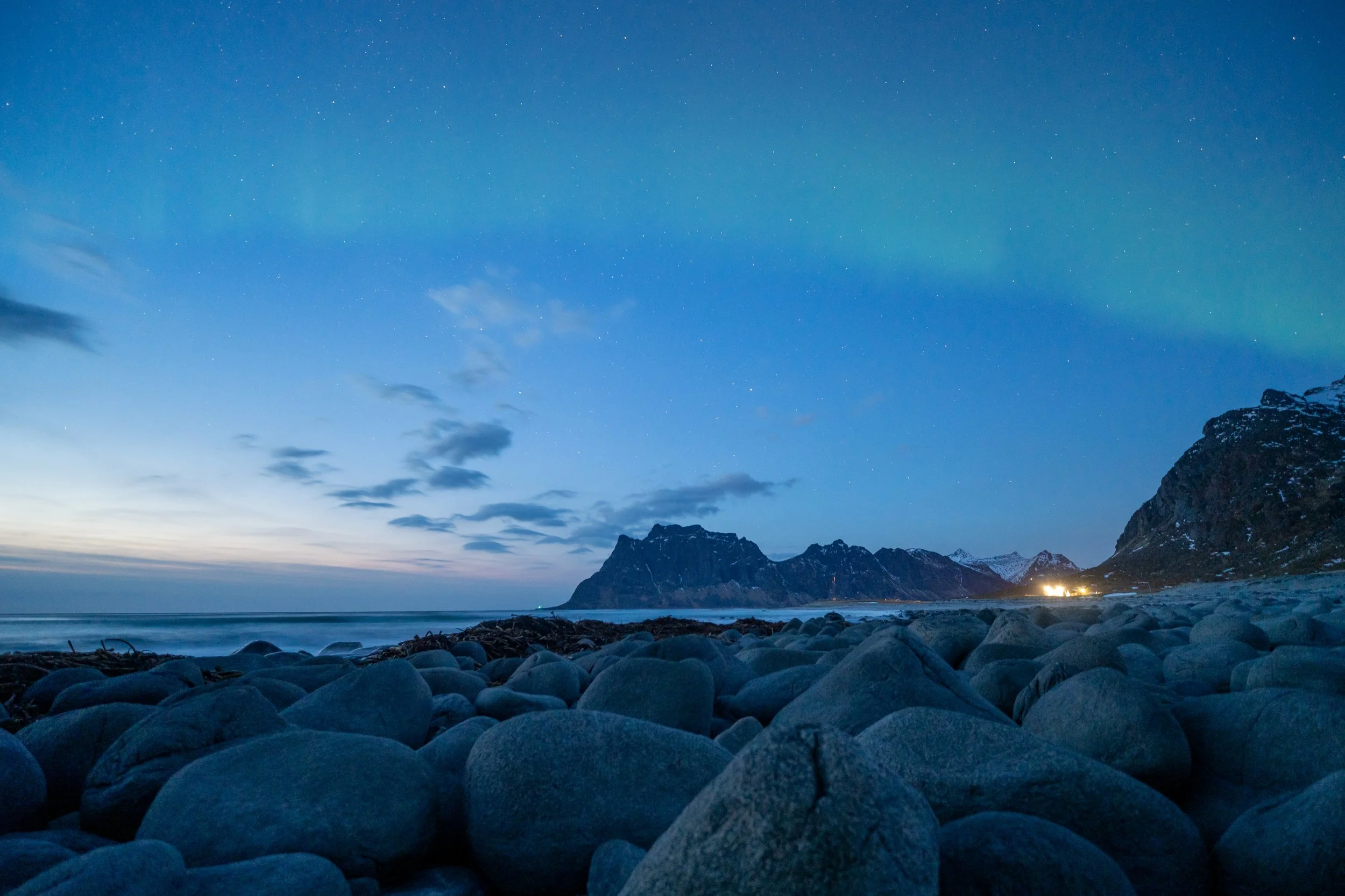 Uttakleiv in der blauen Stunde