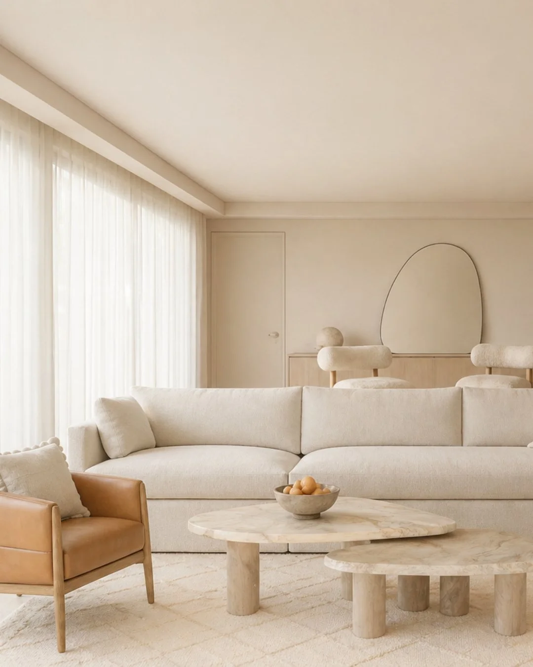 Light, bright but cosy! It feels so dreamy. ⁠
Our interiors are always modern but have an effortless feel. We leave formality at the door and step into a space that lets you exhale and have some fun. You are home!⁠
Leather chair and rug from one of o