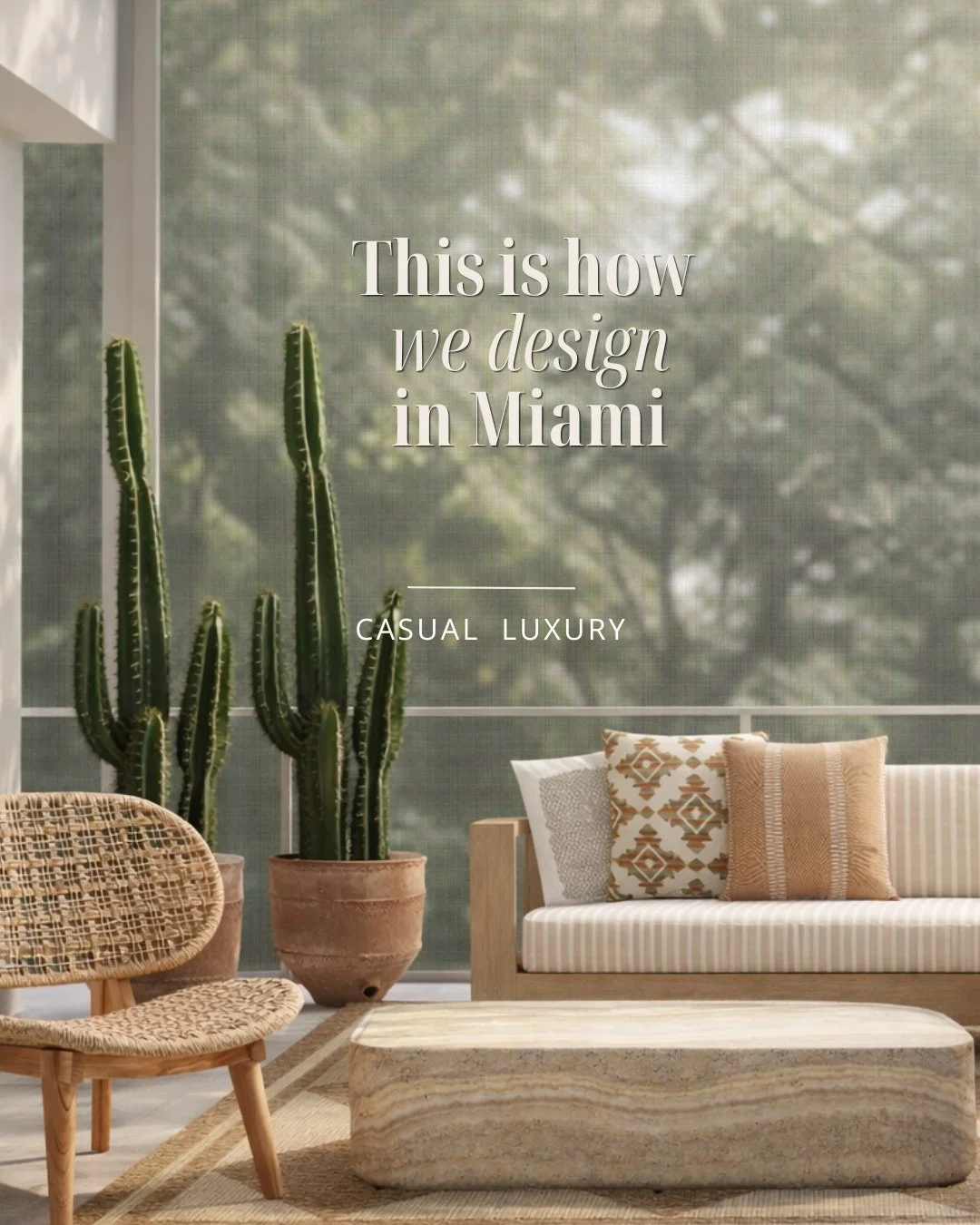 When designing for the outdoor spaces,  our design ethos is the same - modern but effortless - meaning if it is too arranged or controlled it doest go. ⁠
Also if it is too undone (like a slouchy sofa) it doesn't go. Nothing overly arranged, nothing t