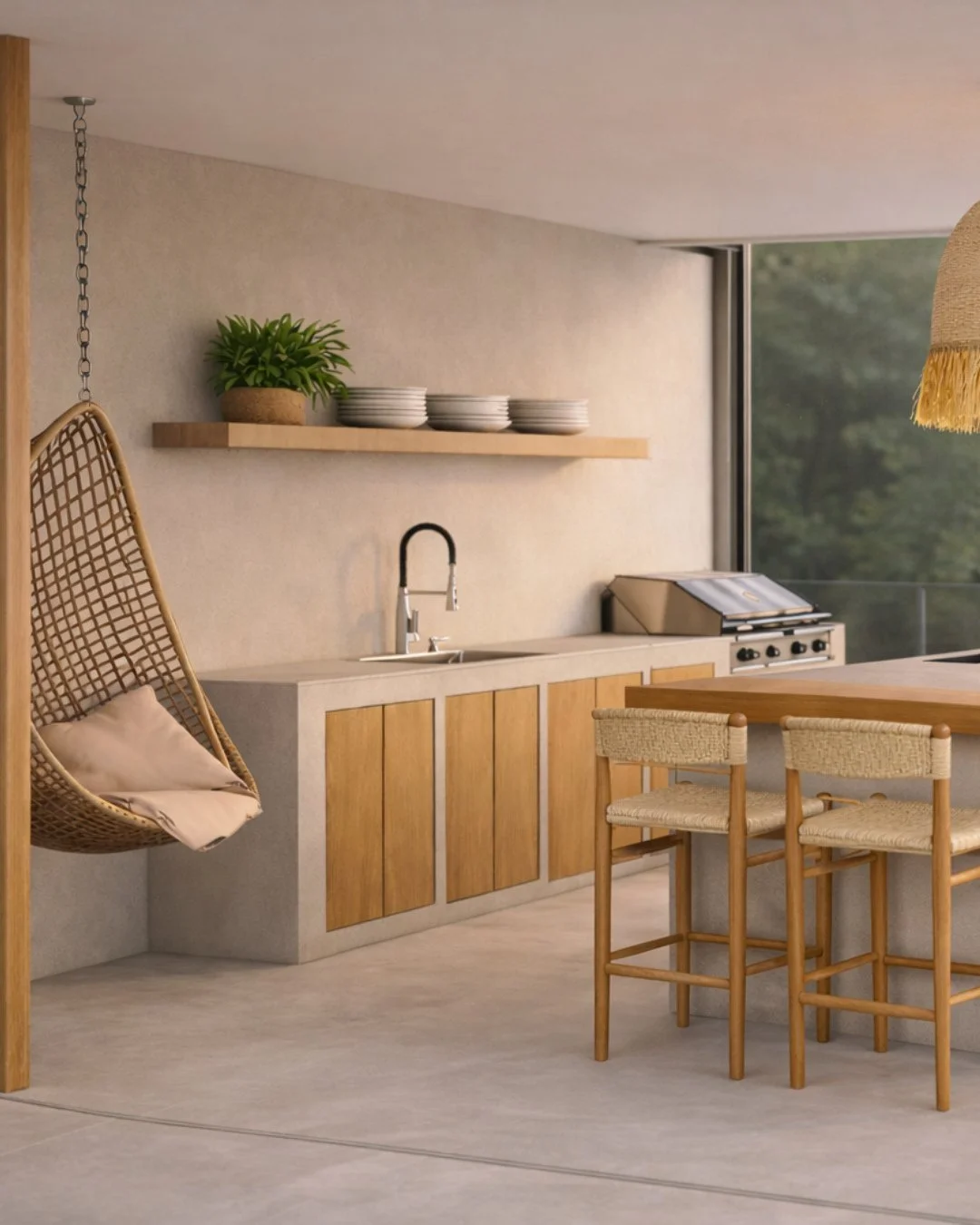 At Studio Andreea Franca, we bring the coastal ease into the outdoor kitchen space too! Vacation feeling all around your house!⁠
⁠
⁠
⁠
#outdoorkitchen #indooroutdoorliving #coralgablesliving