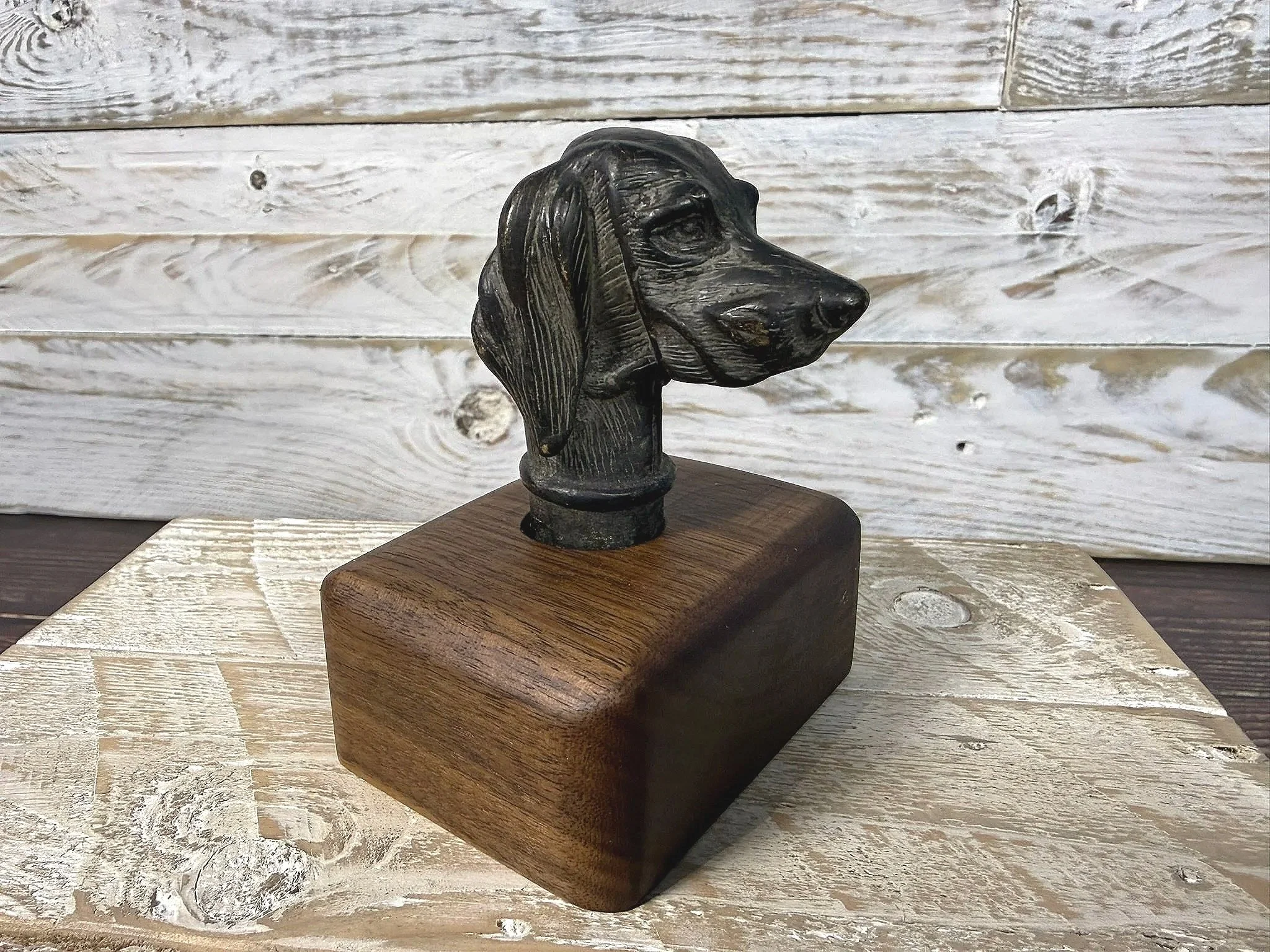 Cast Bronze Dog’s Head Walking Stick Handle