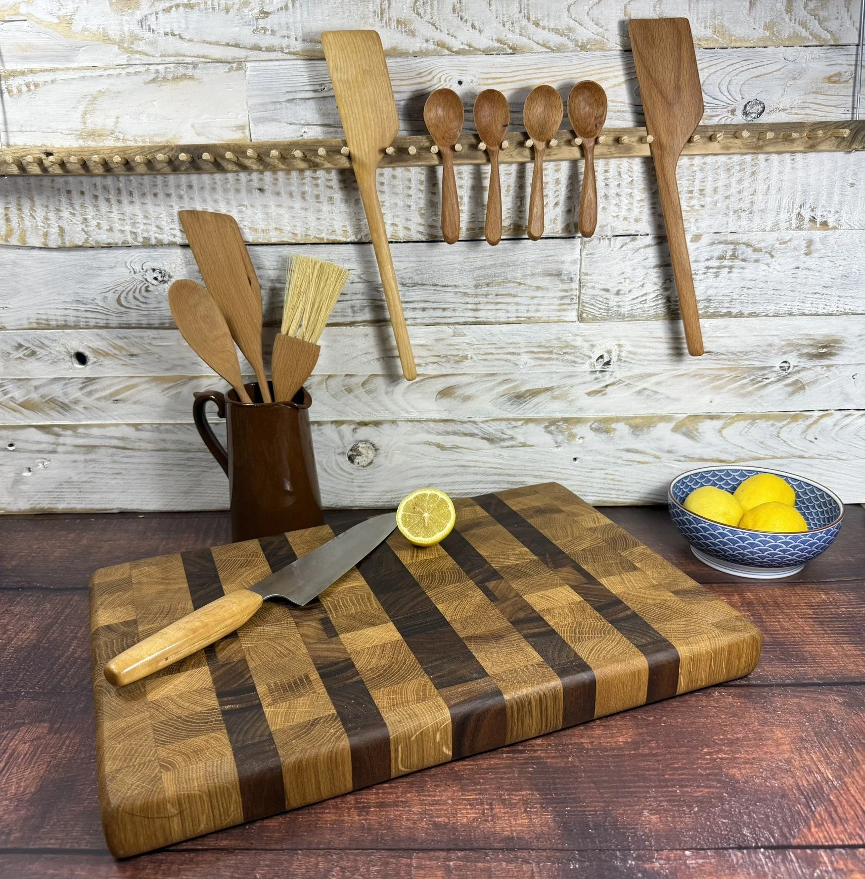 Handmade Oak & Walnut End Grain Butcher's Block