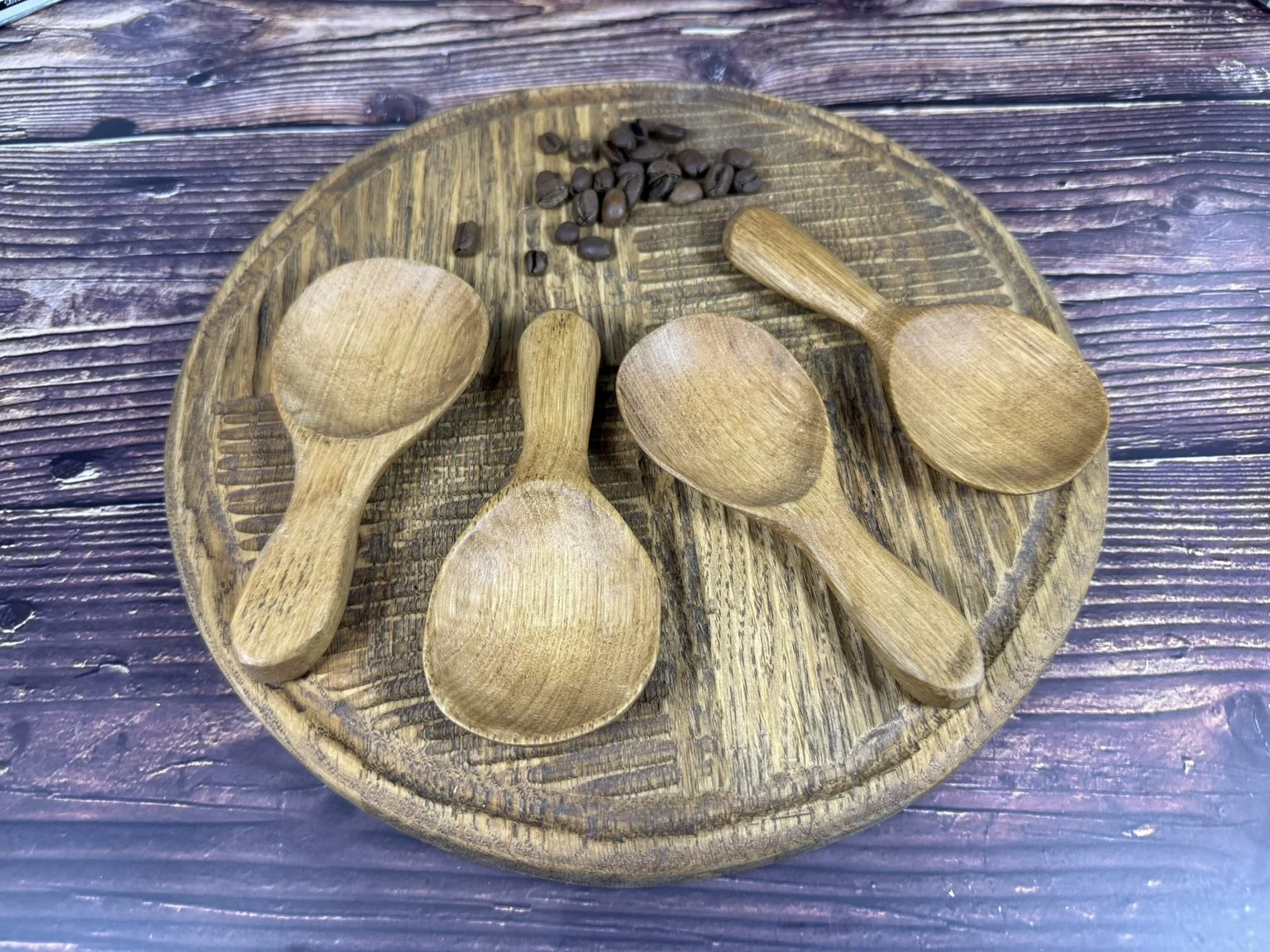Hand-Carved Coffee & Tea Scoop - Oak