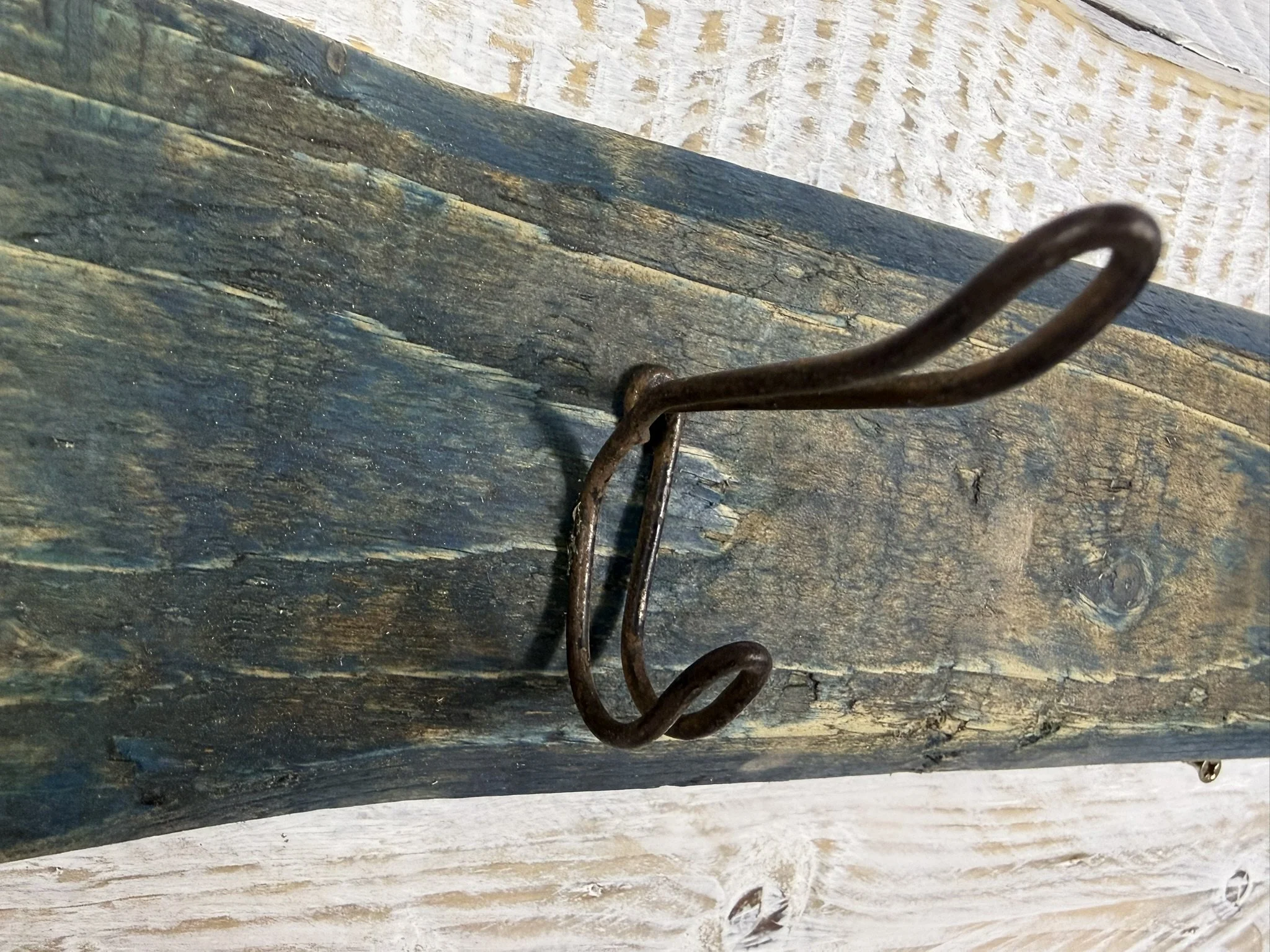 Coastal Reclaimed Hook Board (Blue Washed Timber)