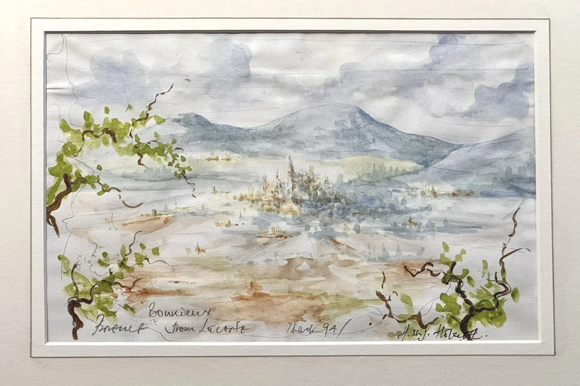 harry harcroft watercolour provence france with signature