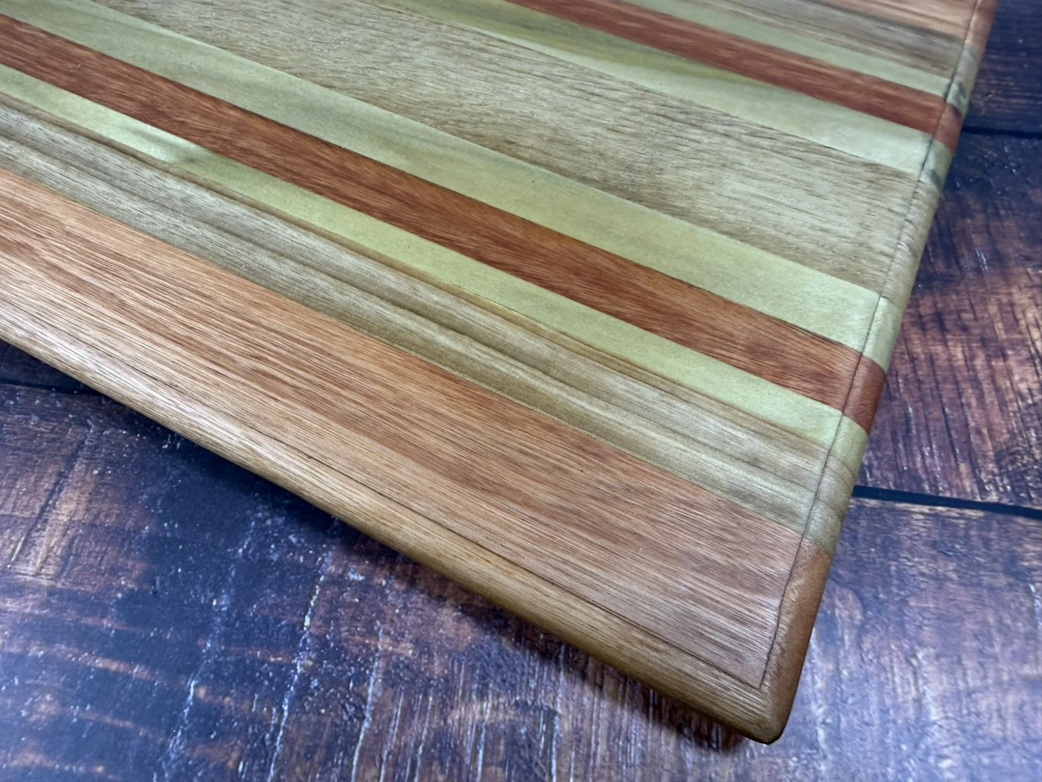 Handmade Reclaimed Wood Serving Board – Striped Wooden Platter – Rustic Kitchen Decor