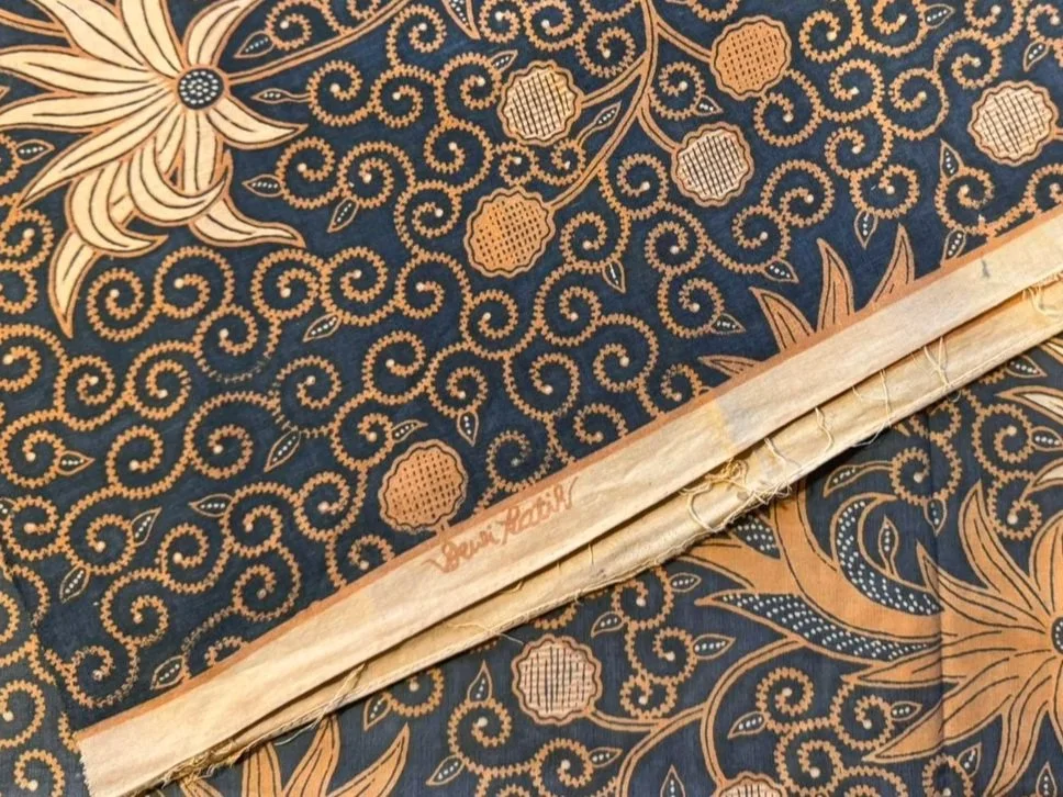 framed textile of vintage indonesian batik sarong