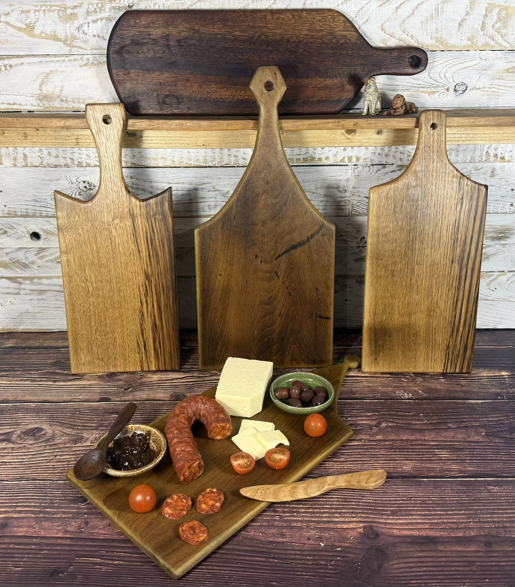 Hand-Carved Rustic Bread & Charcuterie Board Brown Lion Bazaar.JPEG