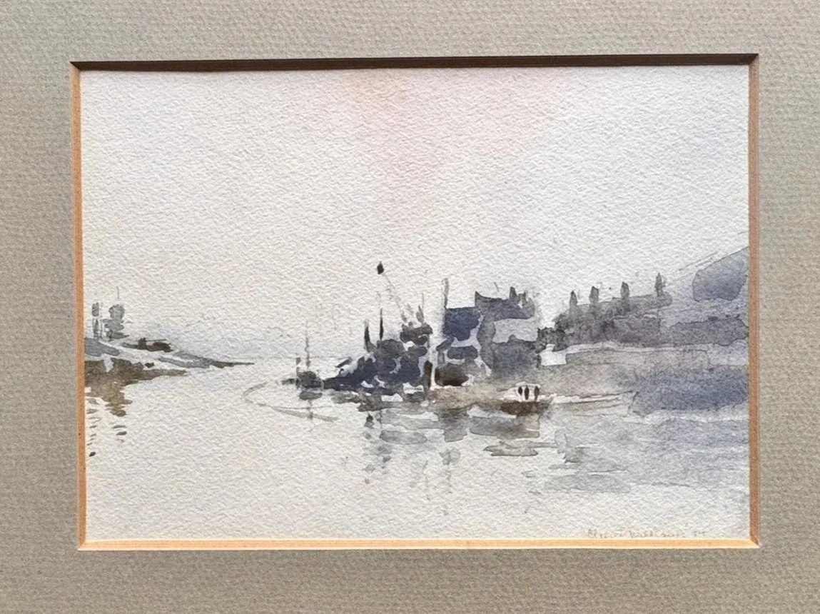 Watercolour: Ipswich Docks by Chester Williams (1974)