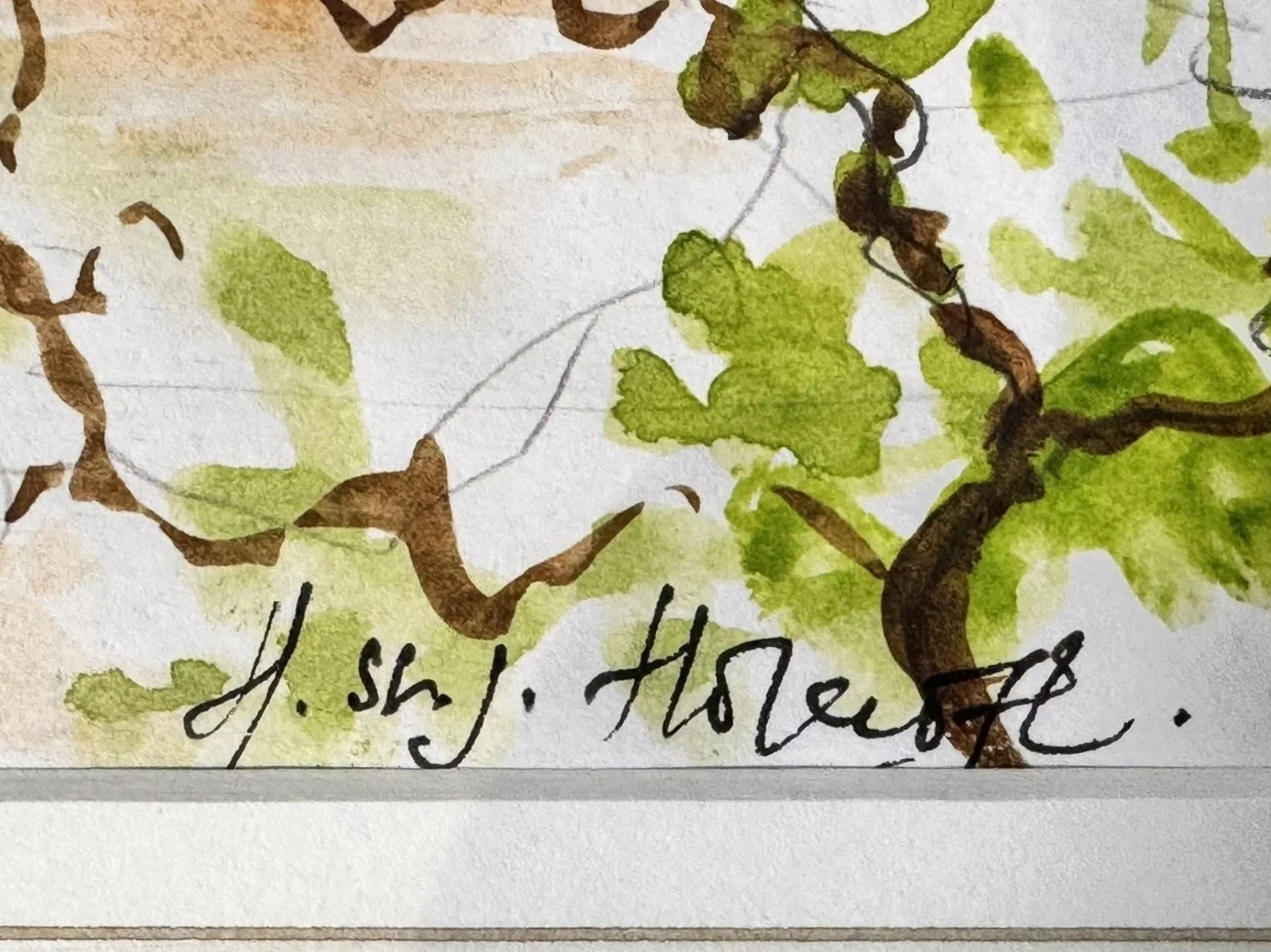 harry harcroft watercolour provence france with signature