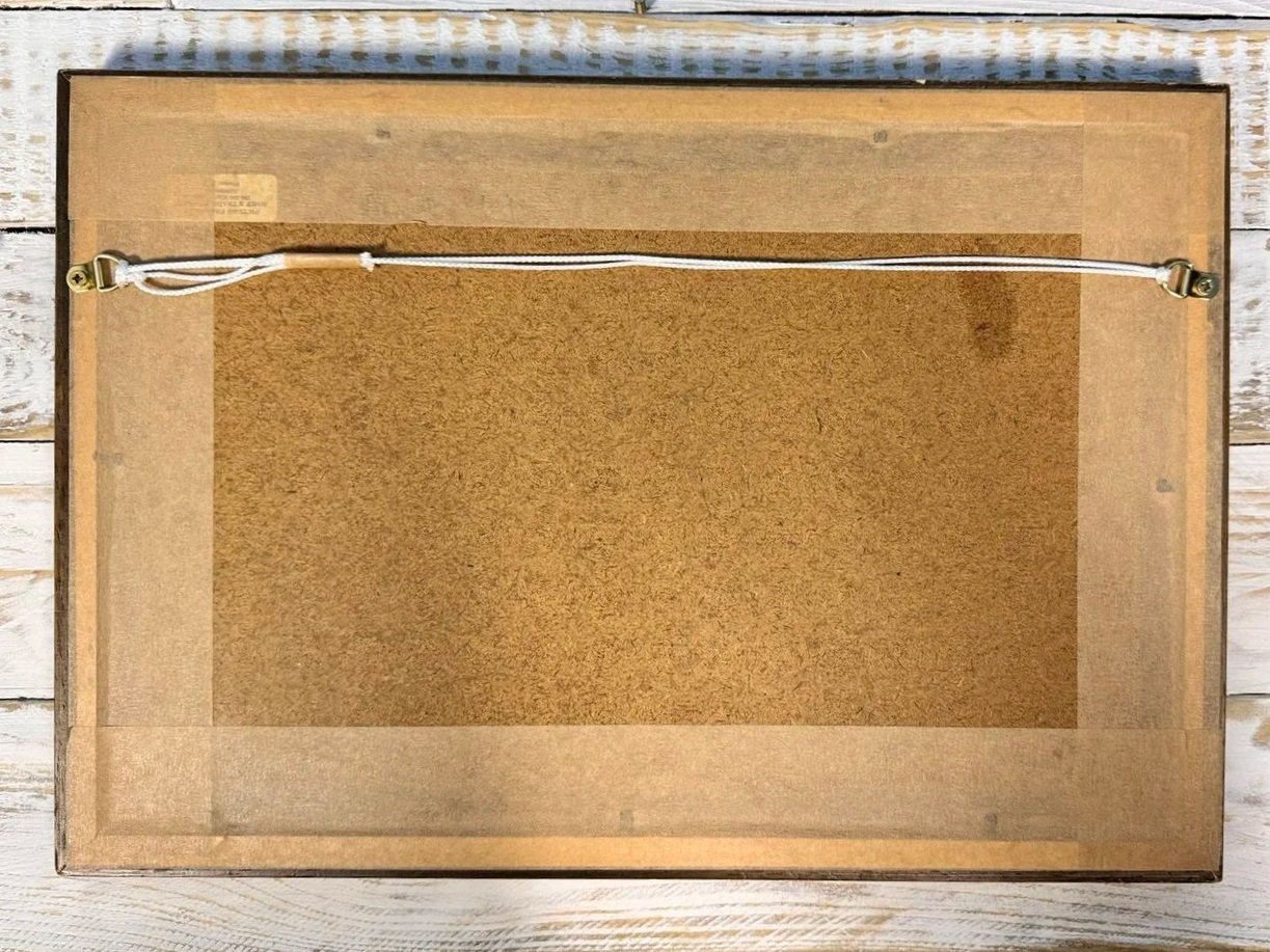 back of a framed textile of vintage indonesian batik sarong