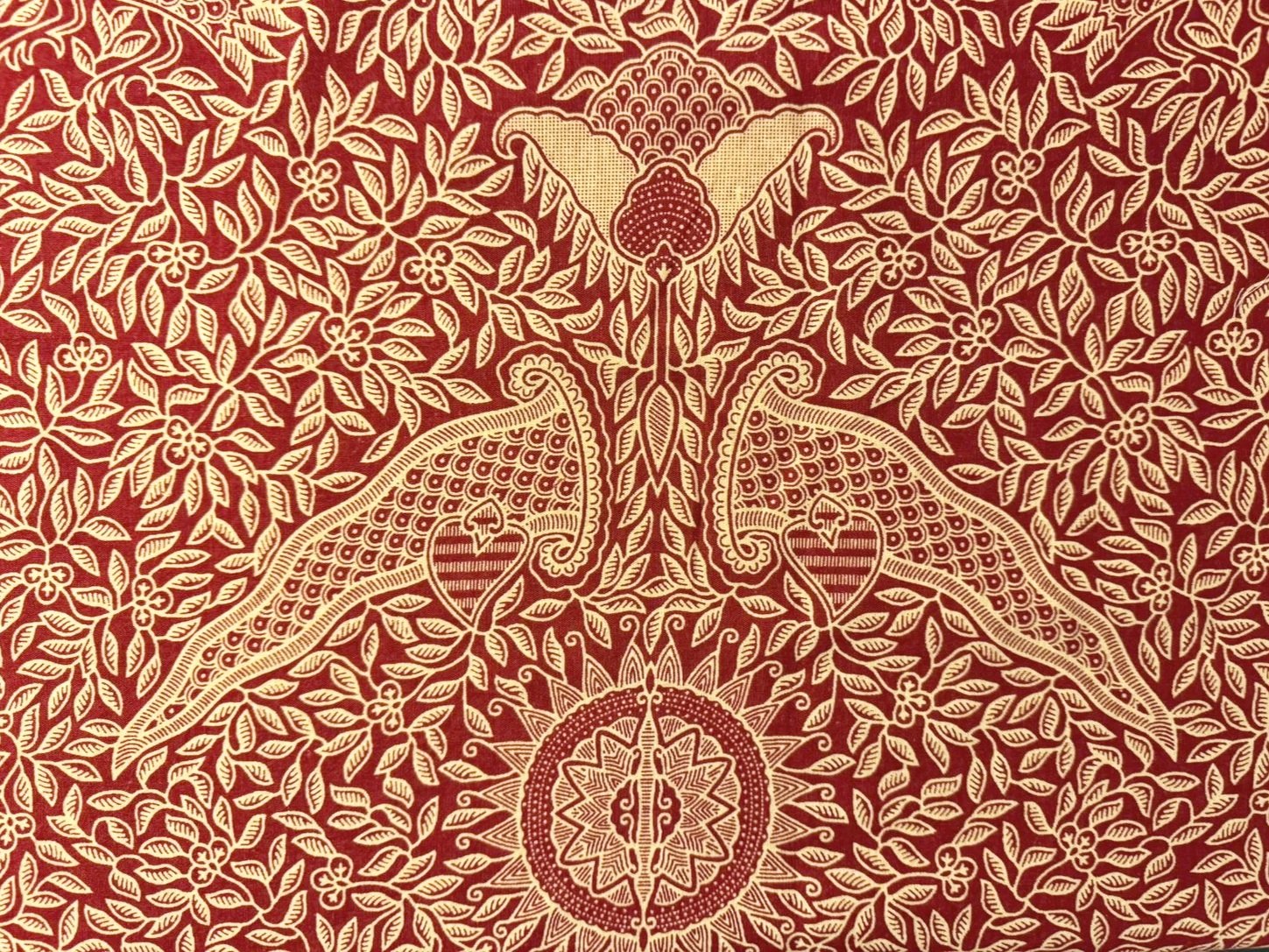 framed textile of indonesian batik sarong