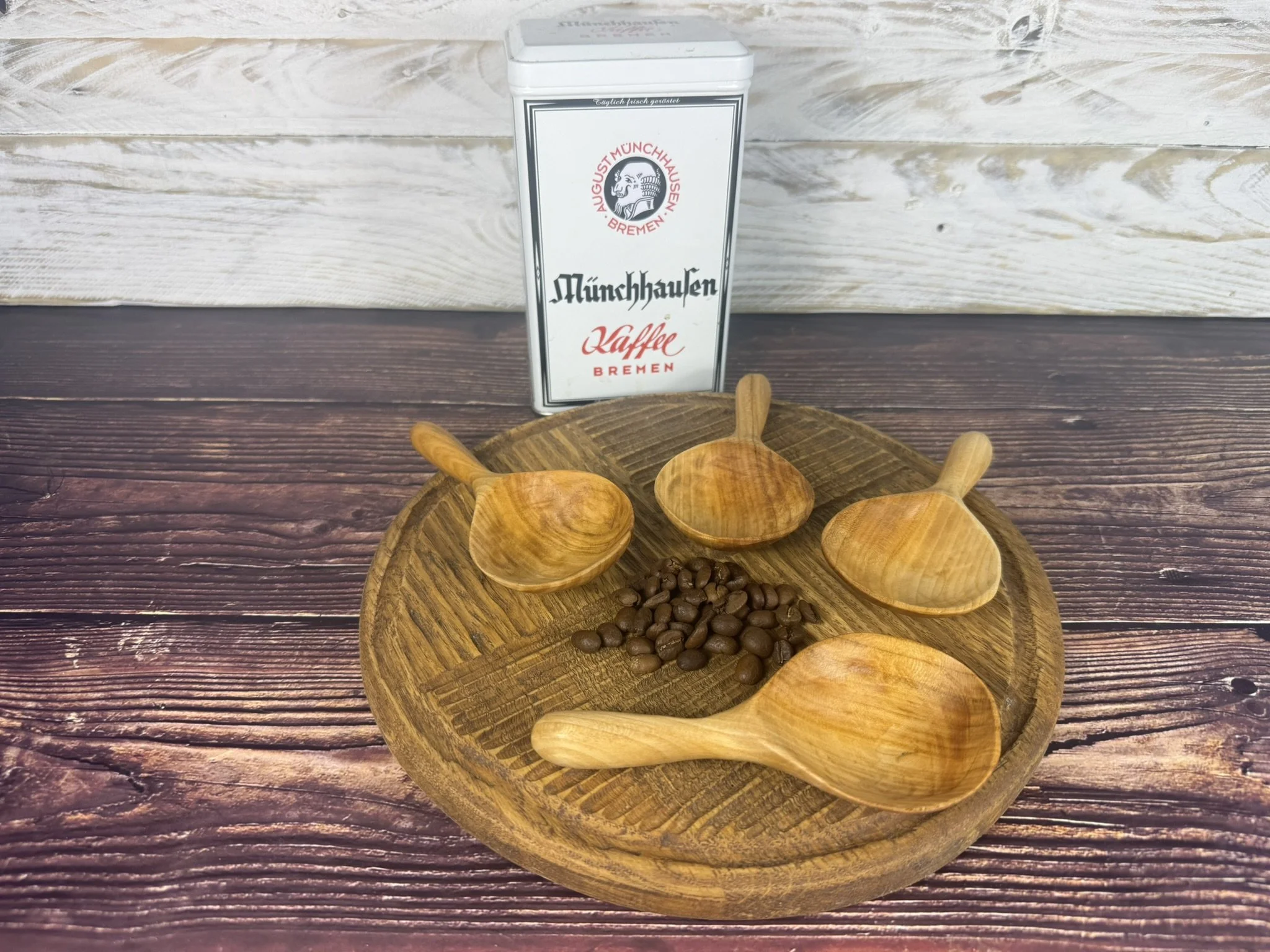 Hand-Carved Coffee & Tea Scoop - Cherry