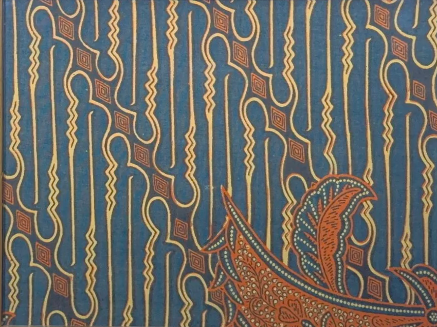 framed textile of vintage indonesian batik sarong