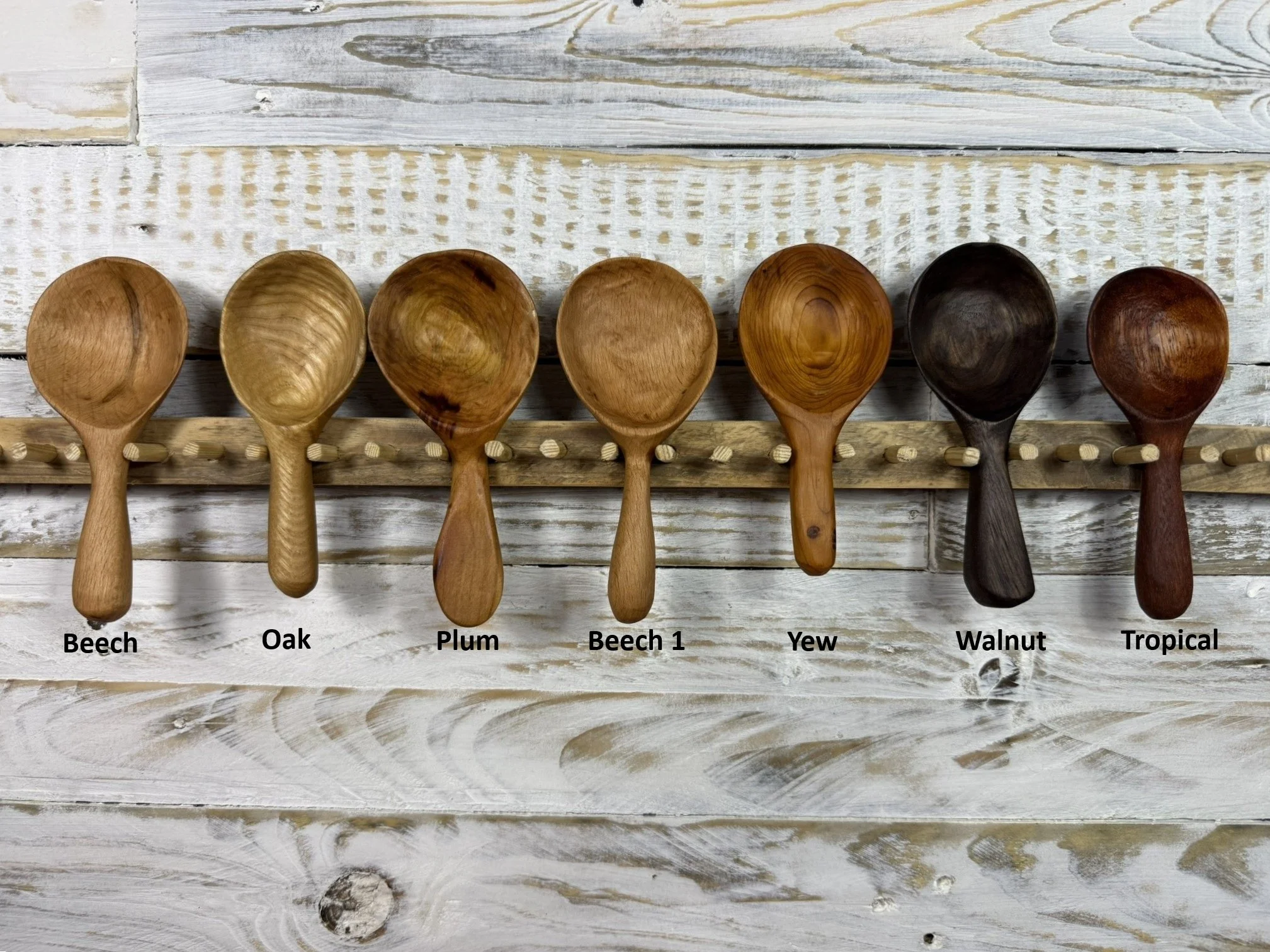 Hand-Carved Coffee & Tea Scoop - Oak