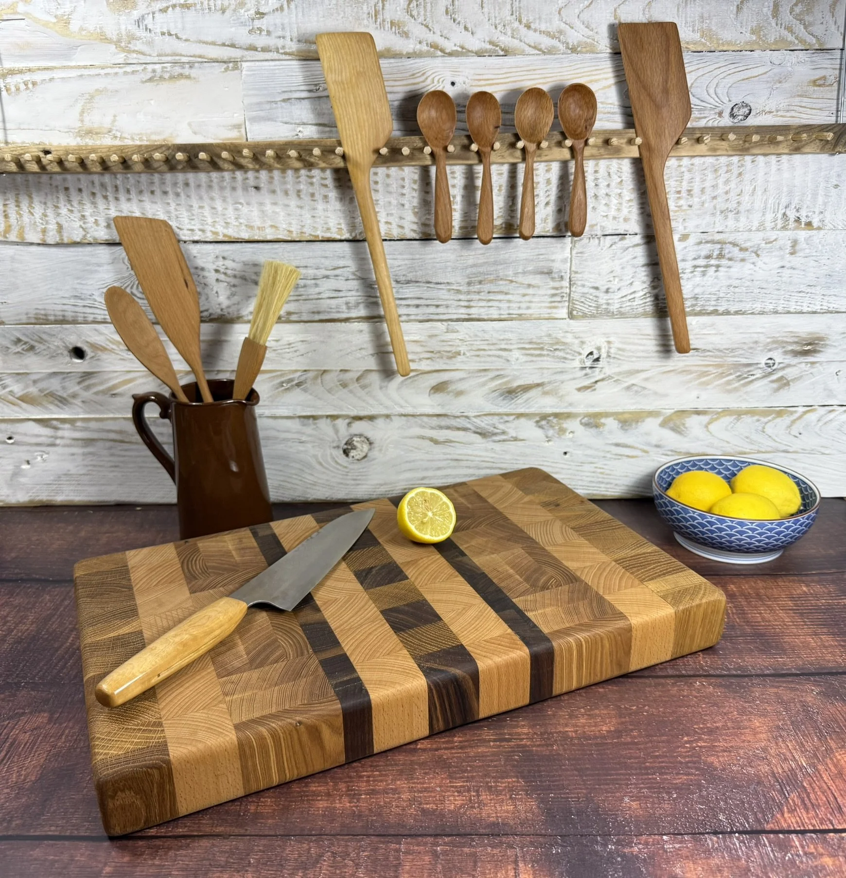 Handmade Oak & Walnut End Grain Butcher's Block