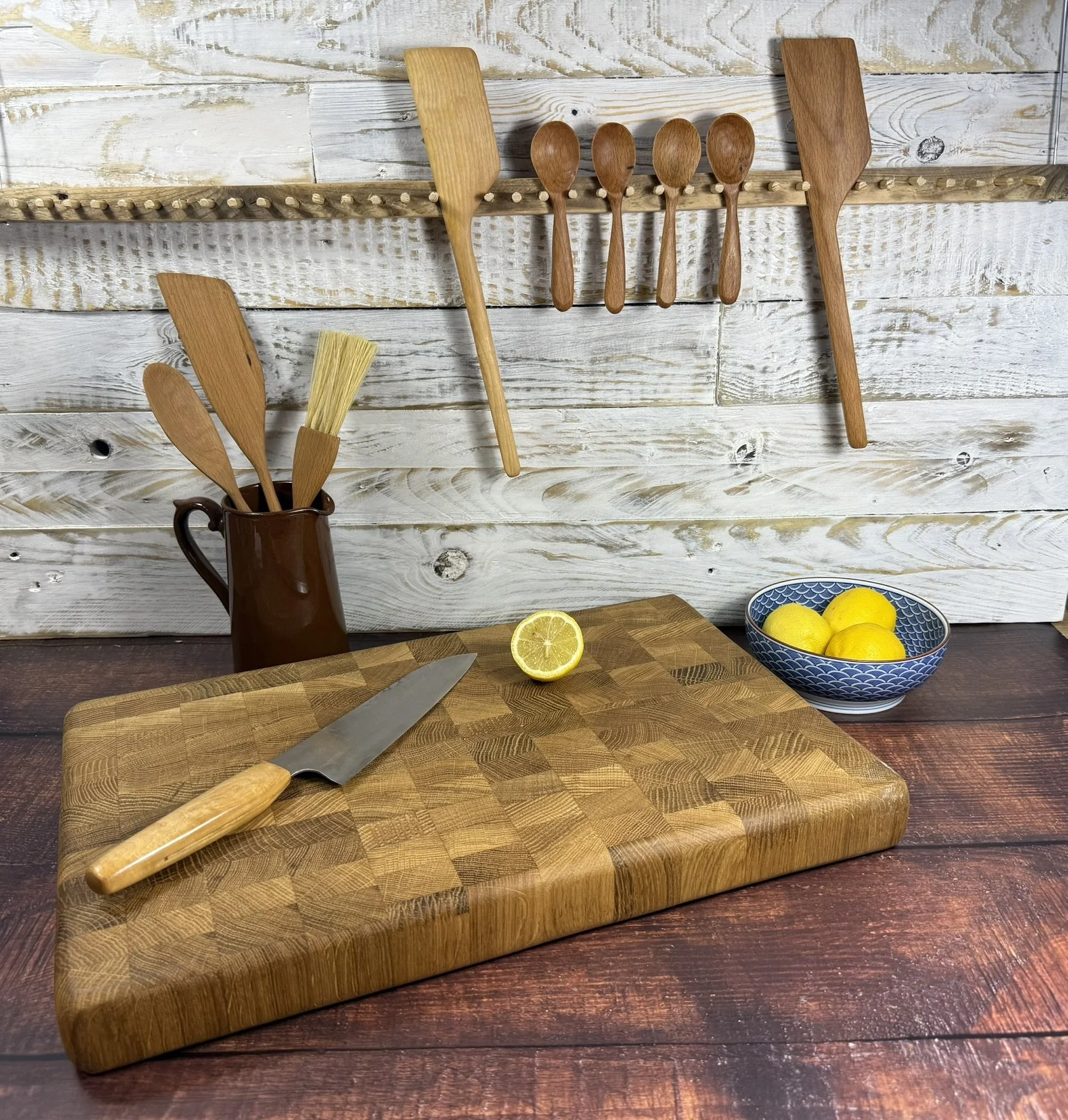 Handmade End-Grain Butcher's Block - Oak