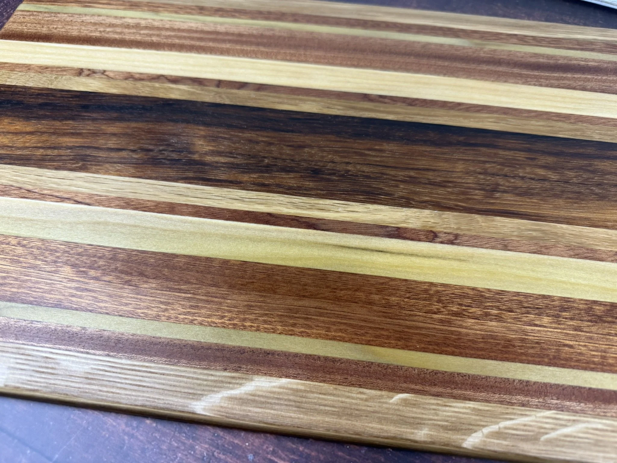 Reclaimed Wood Charcuterie Board – Handmade Striped Cutting Board – Rustic Serving Platter