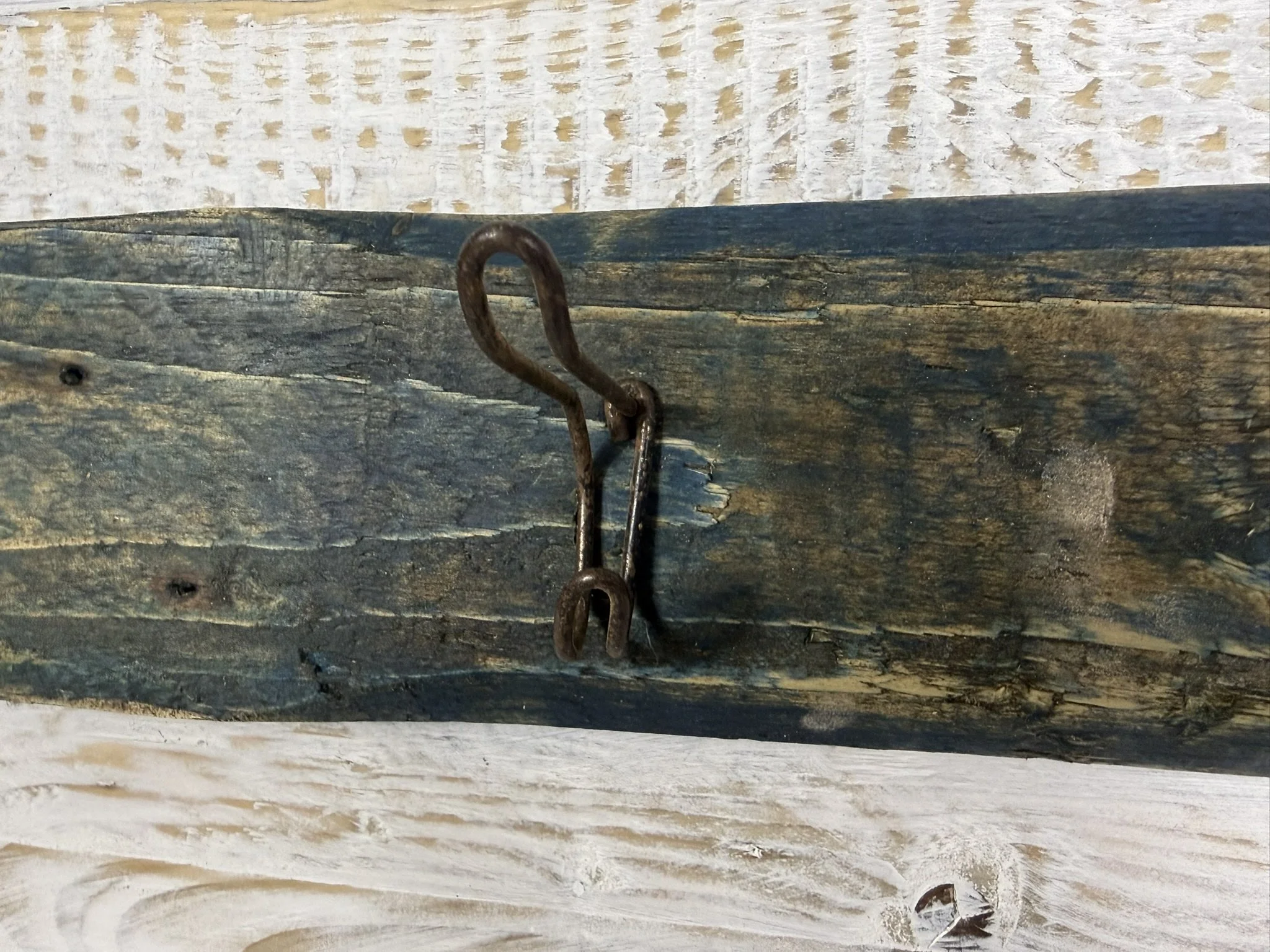 Coastal Reclaimed Hook Board (Blue Washed Timber)