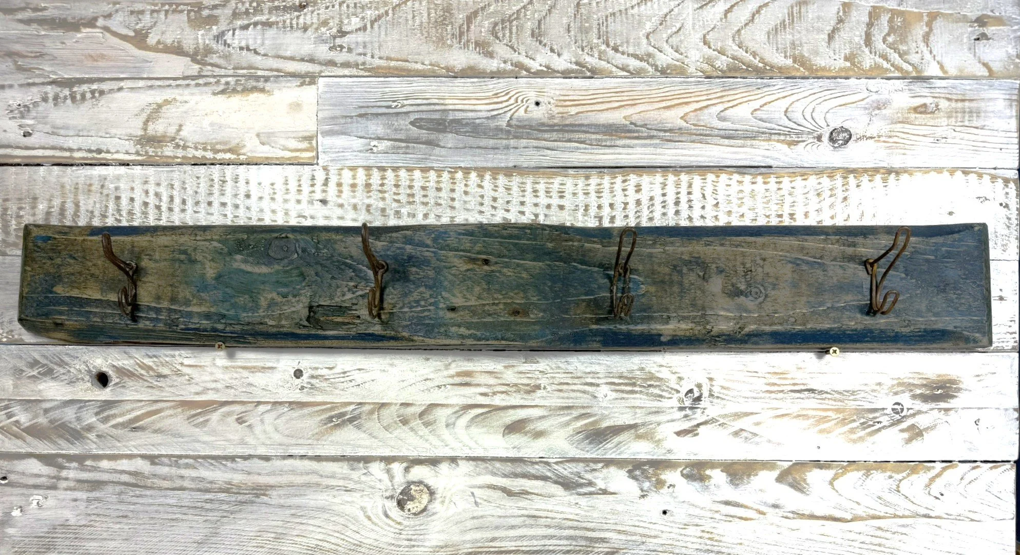 Coastal Reclaimed Hook Board (Blue Washed Timber)