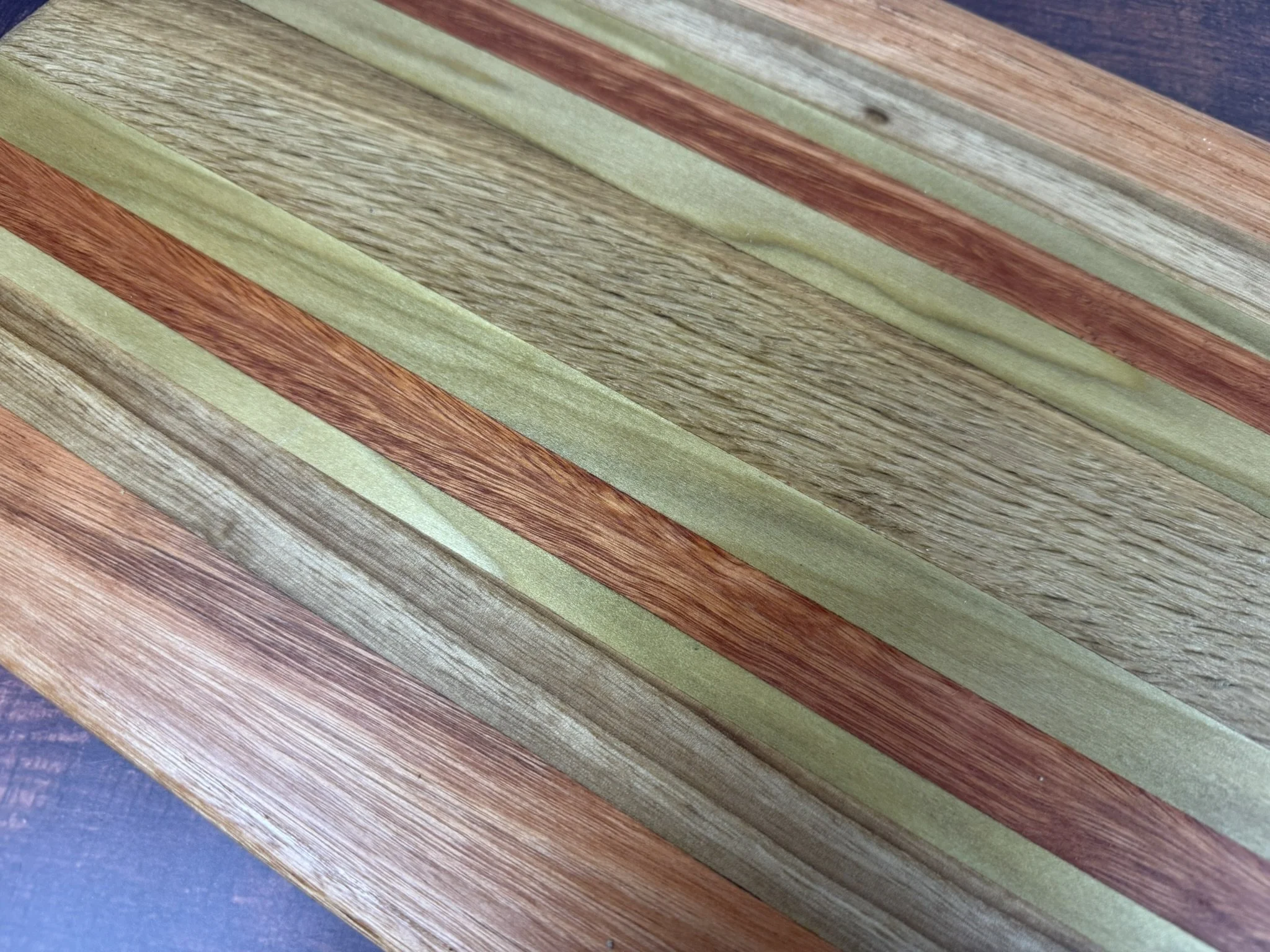 Handmade Reclaimed Wood Serving Board – Striped Wooden Platter – Rustic Kitchen Decor