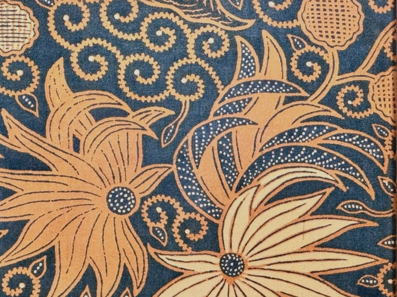 framed textile of vintage indonesian batik sarong