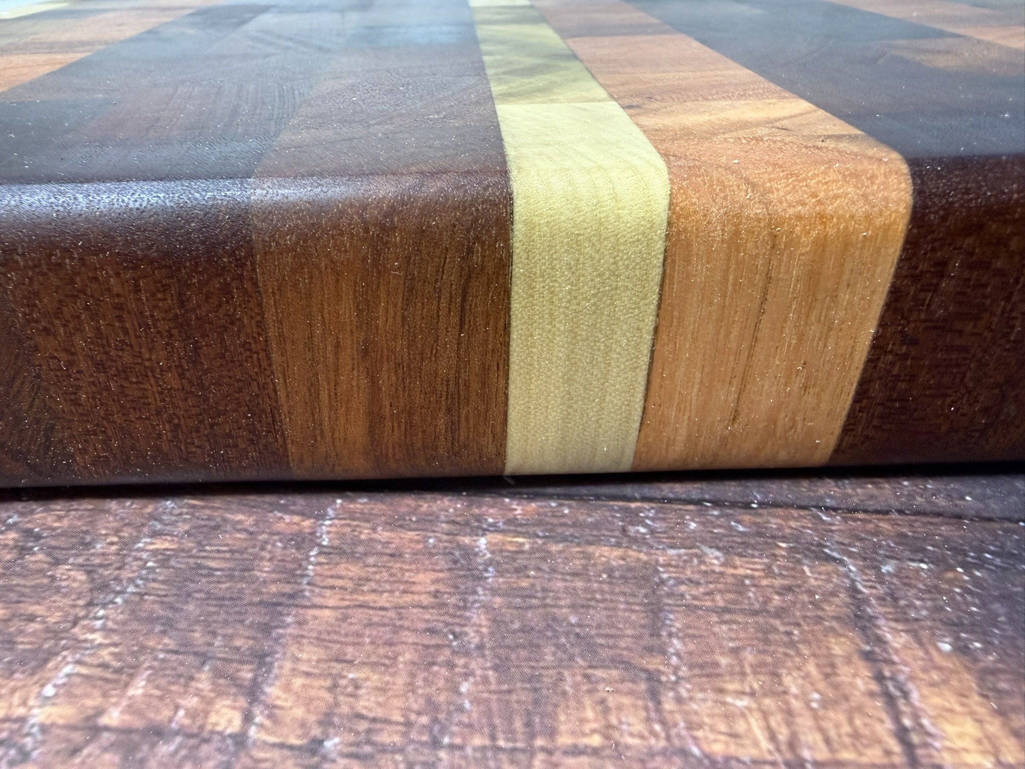Handmade End Grain Cutting Board | Reclaimed Wood Patchwork Butcher Block | Sustainable Kitchen Board