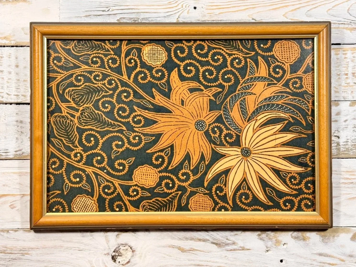 Vintage Indonesian Batik (Flower and Pod Motif)