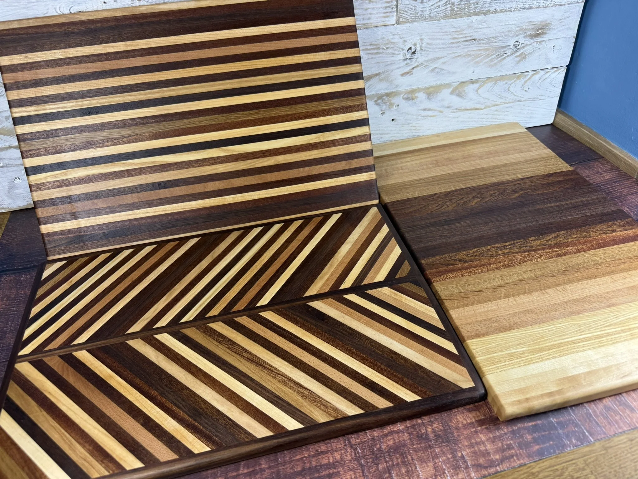 Handmade Reclaimed Wood Serving, Charcuterie & Cutting Boards – Unique Pattern Collection