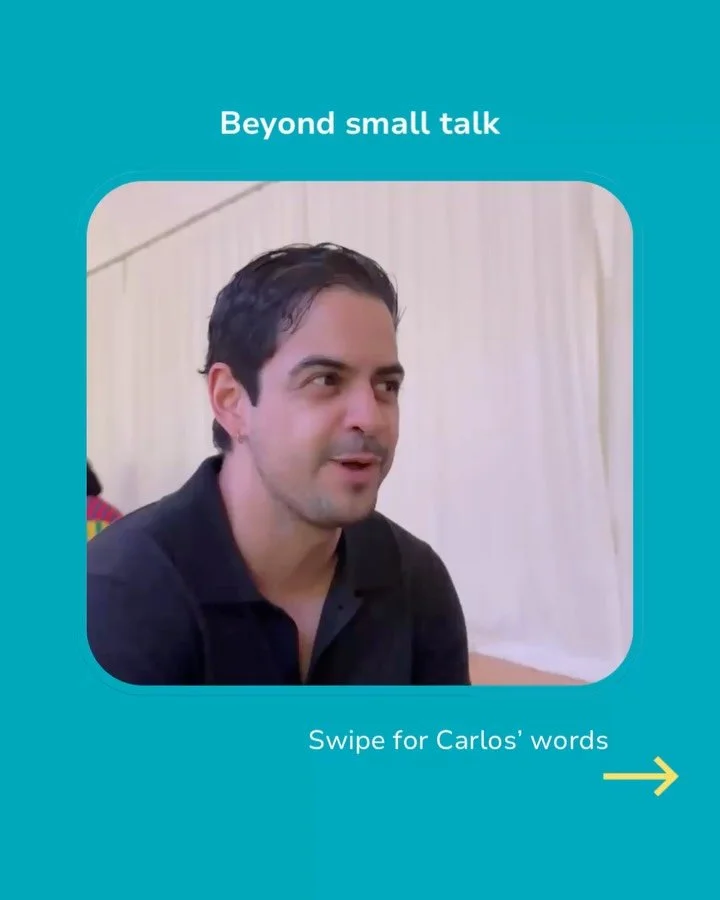 beyond small talk.
sometimes we&rsquo;re not looking for more people, 
we&rsquo;re looking for deeper connection ✨

Carlos joined reconnect playground because he was tired of surface level conversations, and longing for something more real.

what he 