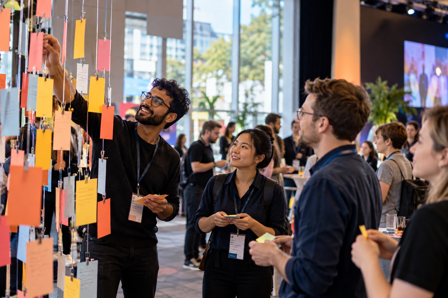 Participants connecting during a facilitated event experience