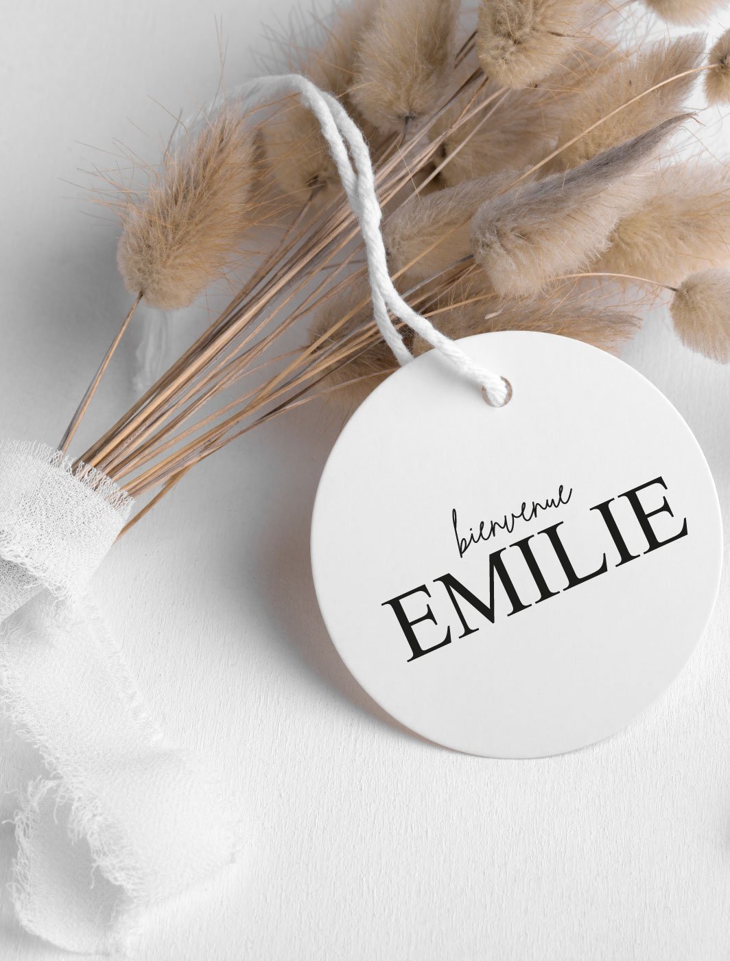 etiquette mariage en plexiglass Calligraphie