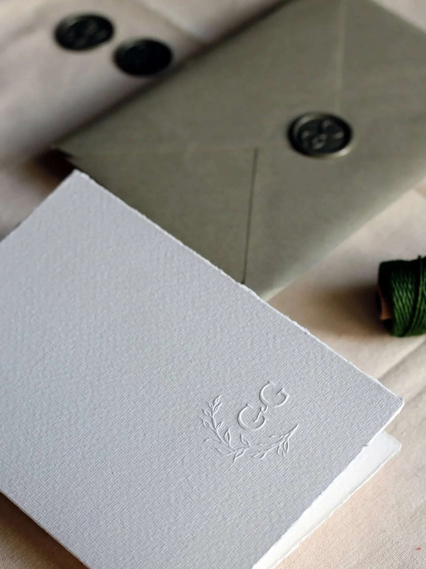Custom wedding invitations that perfectly reflect my own style and vision 💌🌿

Embossed initials, simple yet elegant card.
Handmade paper.
Custom illustration and design.

Wedding Design
Wedding Calligraphy
Calligrapher
Designer
Live Calligraphy
