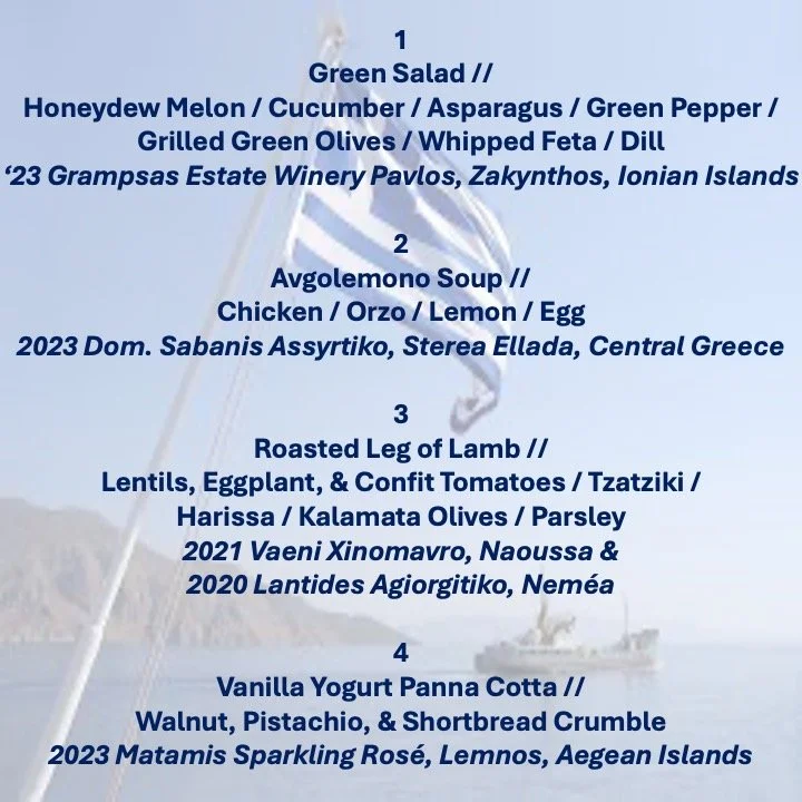 Greek Menu