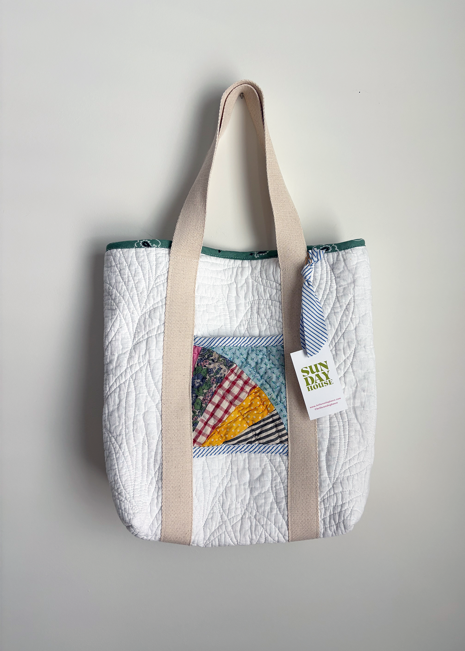 Quilt Tote - White
