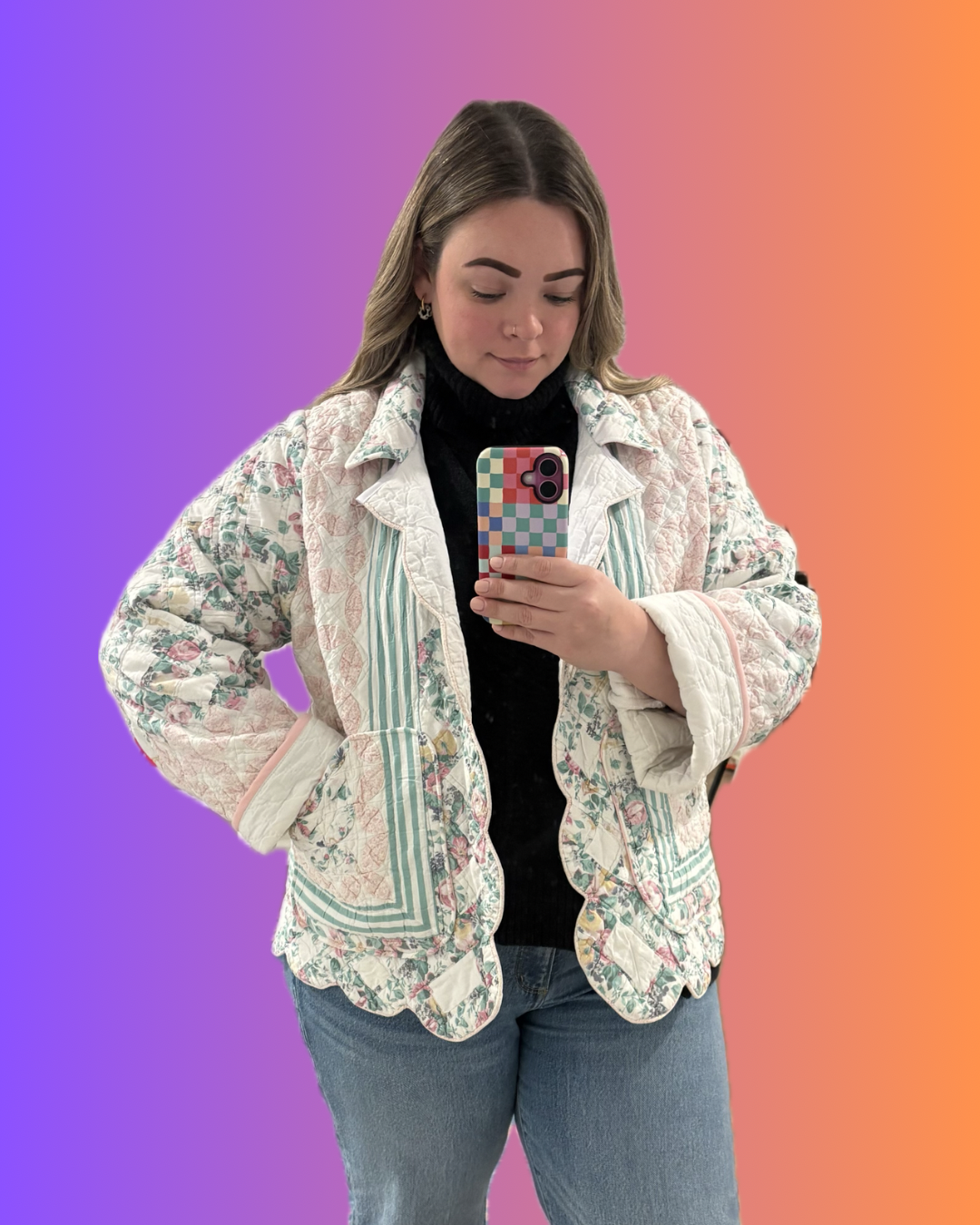 Floral Quilt Coat