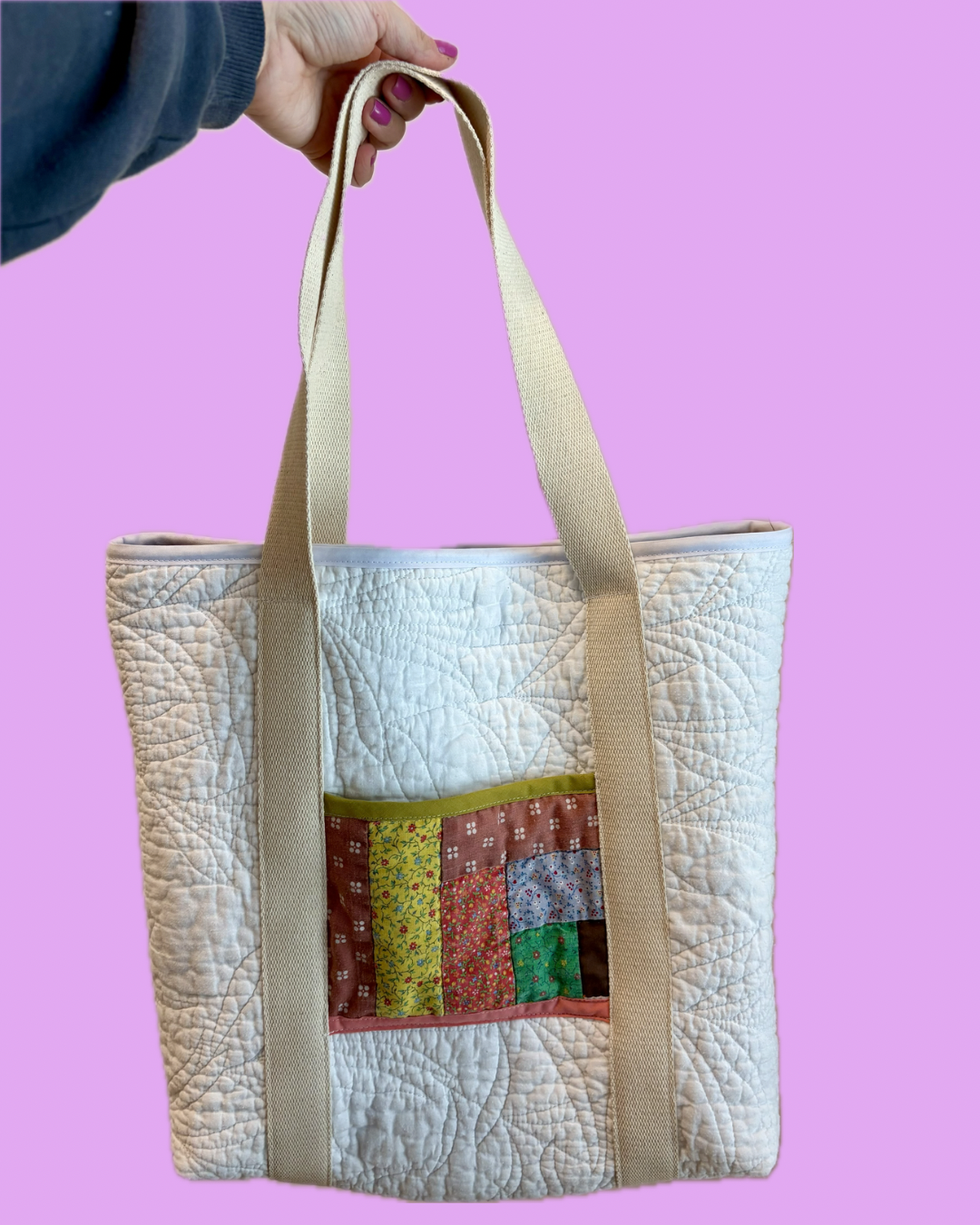 Quilt Tote - White