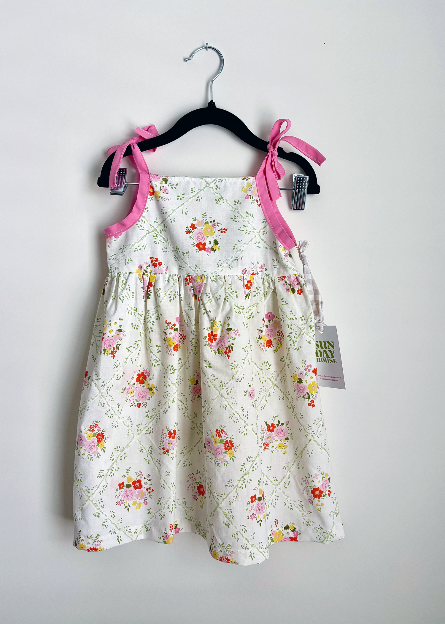 Toddler Dress - White Floral - 4T