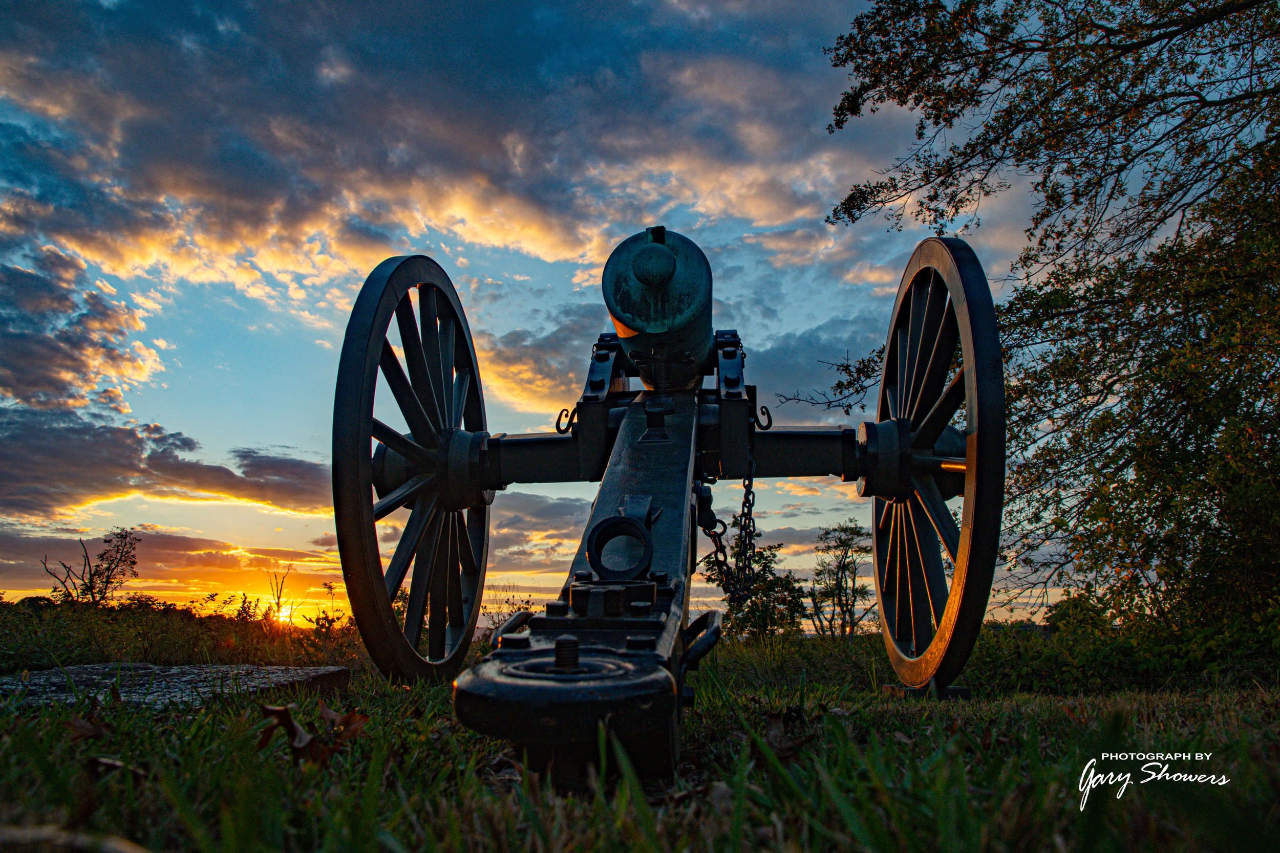 Sunset cannon canvas print rear 11x14