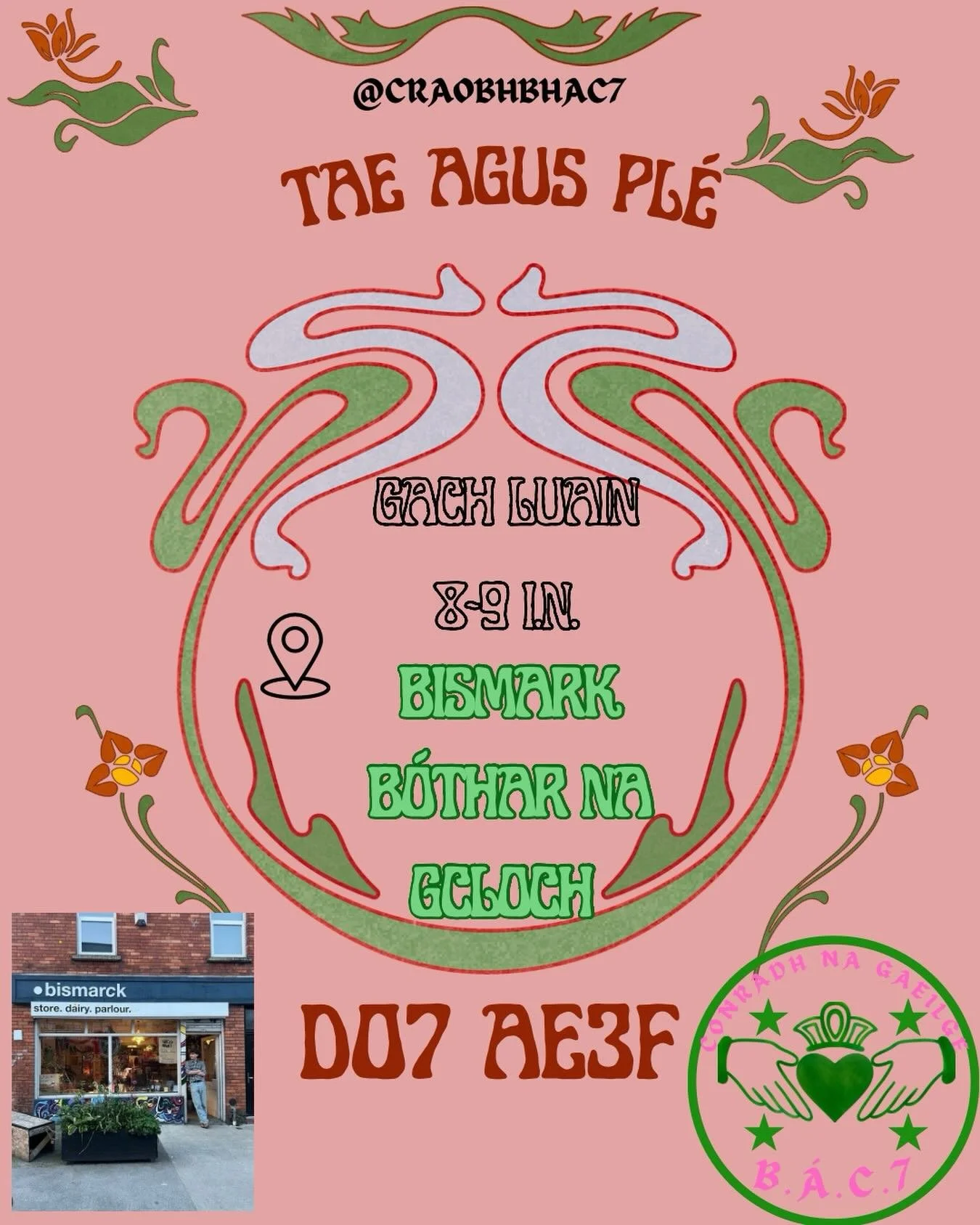 Beimid ag teacht le ch&eacute;ile gach Luain &oacute; 8-9i.n. i @bismarckstoneybatter le @itsrosieeposie mar &oacute;stach chun comhr&aacute; agus caint a bheith againn tr&iacute; mhe&aacute;in na Gaeilge. ⭐️⭐️⭐️

F&aacute;ilte roimh ch&aacute;ch agu