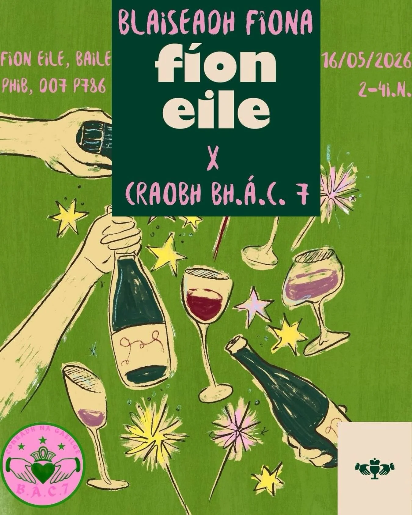 B&iacute;g&iacute; linn do bhlaiseadh f&iacute;ona as Gaeilge i bhF&iacute;on Eile. Nasc tic&eacute;ad sa bio. 

Taispe&aacute;nfaidh &aacute;r sommeli&eacute;r&iacute; iontach @sibealieee le cabhair &oacute; @niallosiadhail 🍷scoth na bhf&iacute;ont