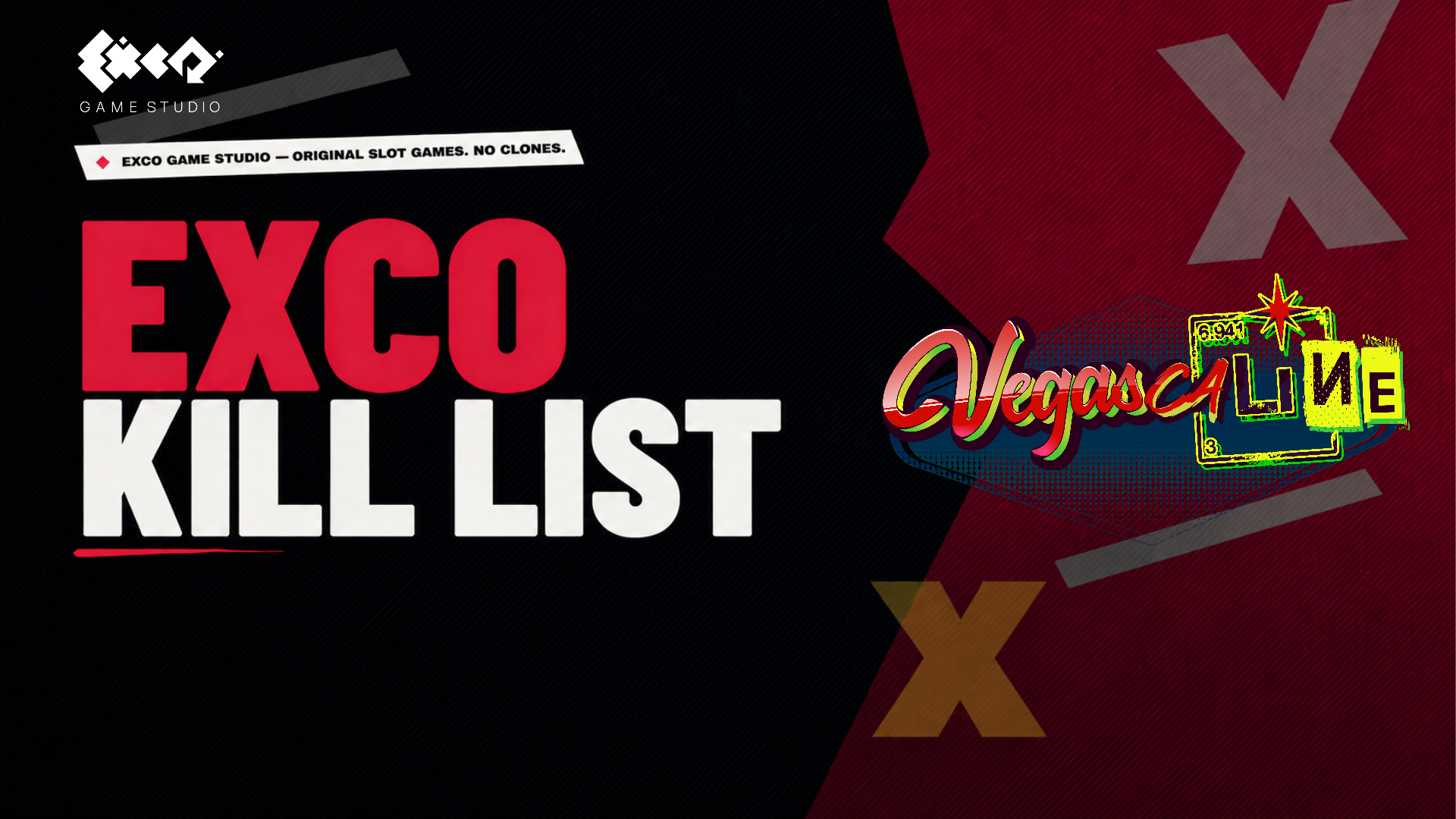 EXCO KILL LIST #1 cover — scrapped VEGASCALINE features with crosshair motif