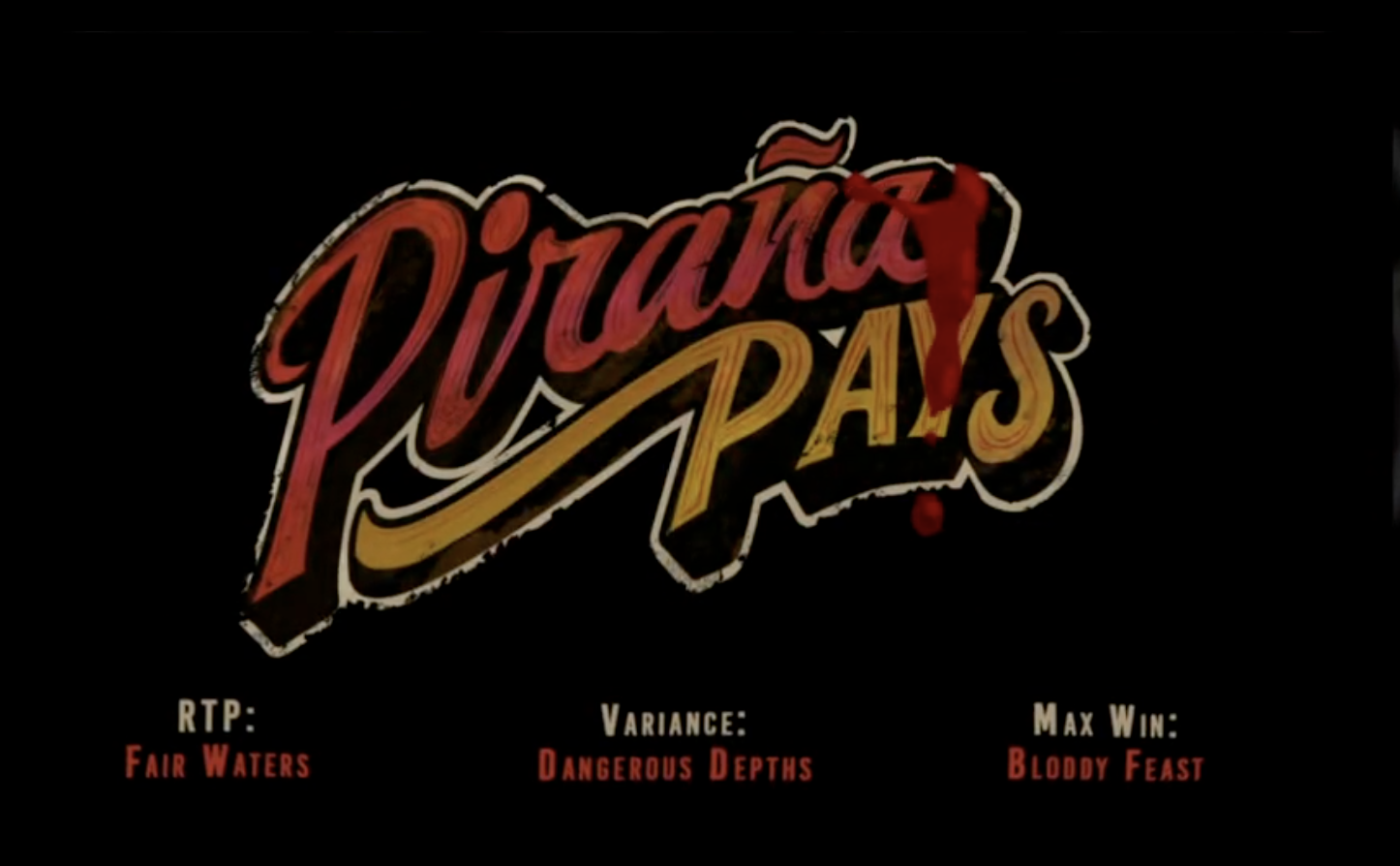 PIRANHA PAYS by EXCO Game Studio, a high-volatility online slot game featuring Piranha Wilds, Swimmer Reel multipliers, sticky free spins, progressive multiplier stacking, and wins up to 25000x.
