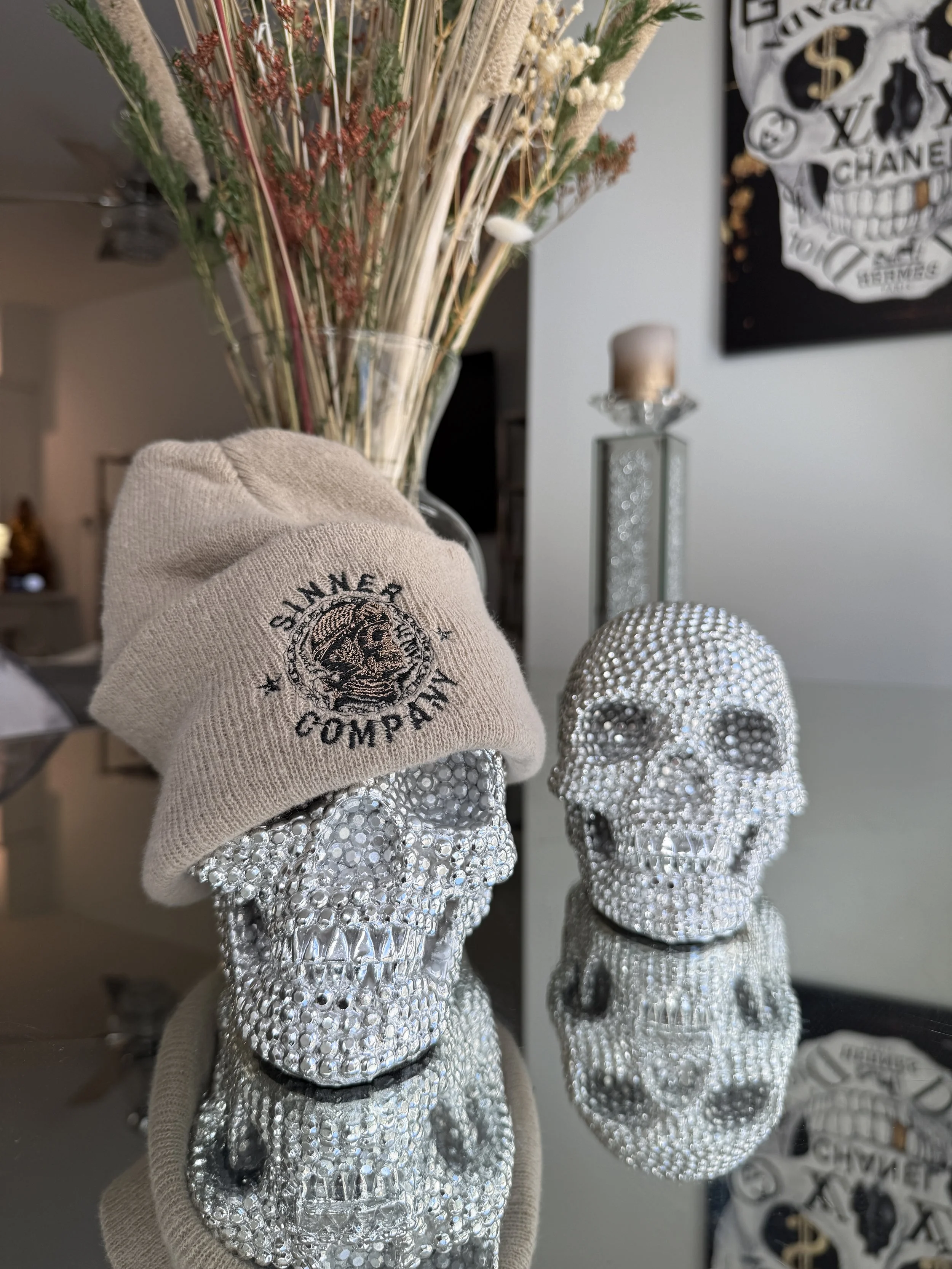 Sinner Moto Skull Beanie