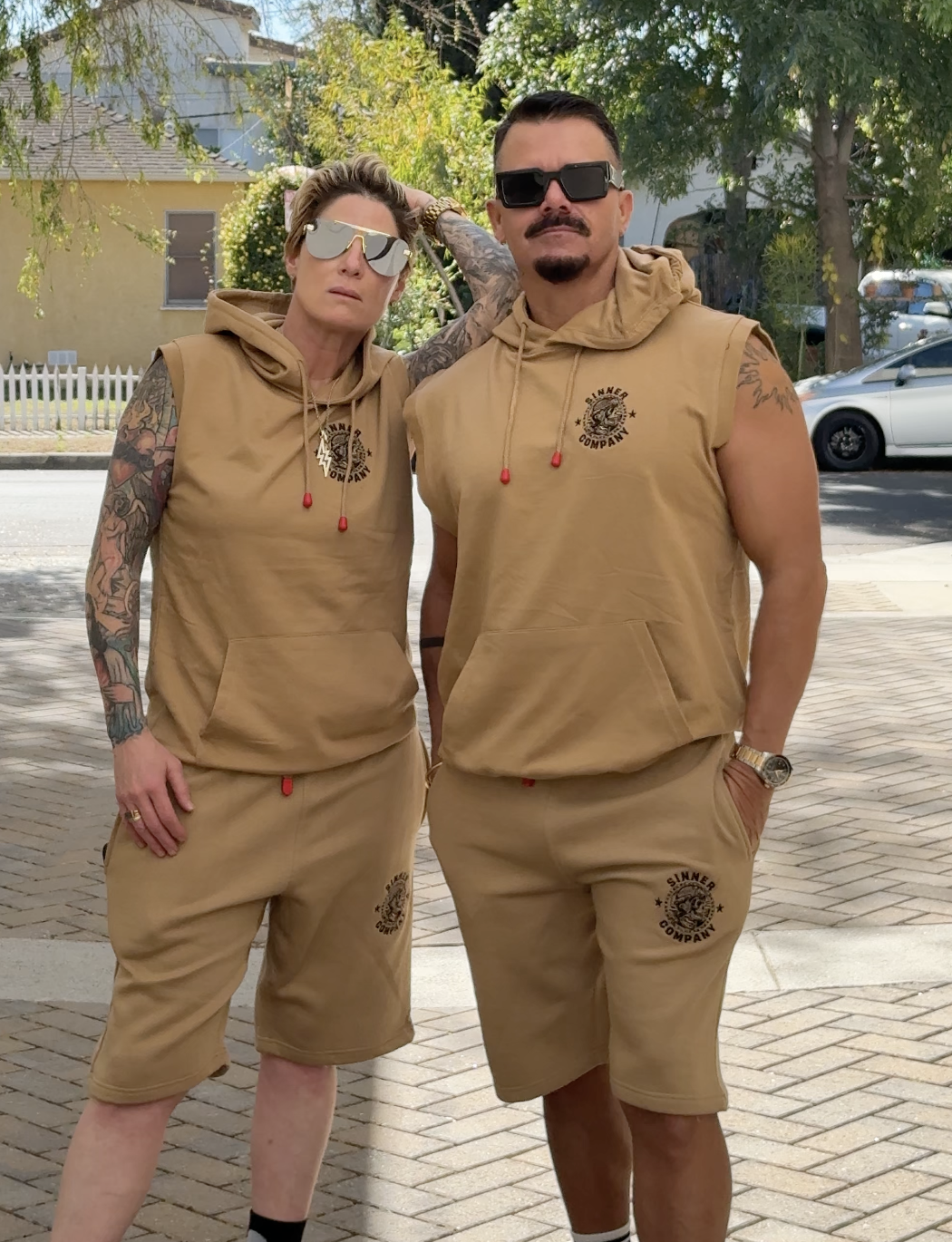 Sinner Company Moto Skull Sweat Shorts