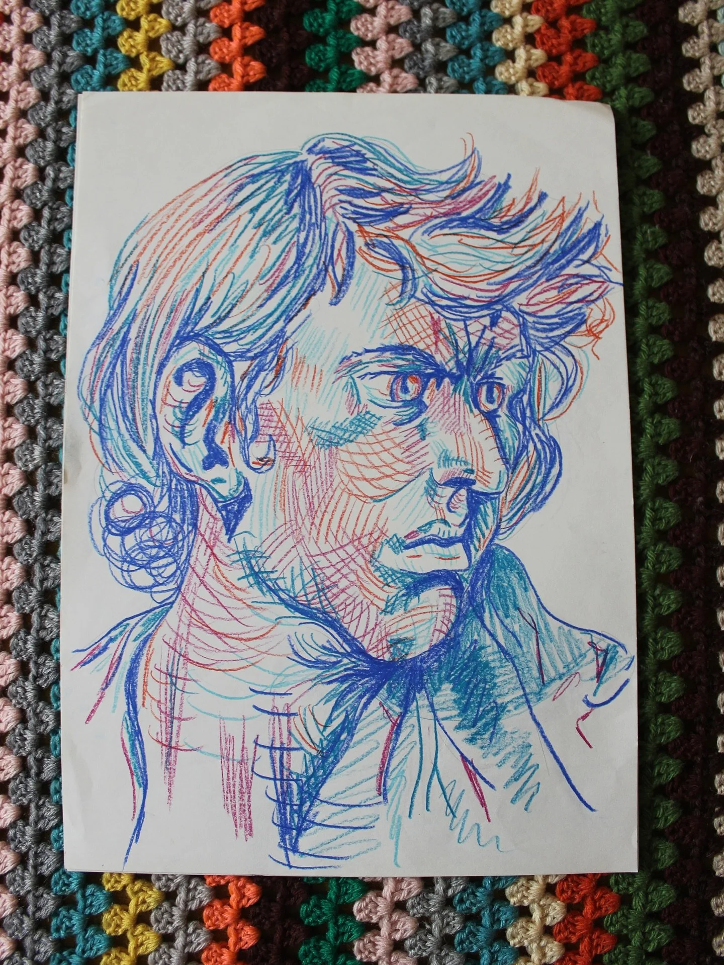 I did these AGES ago but realised I never posted them and I quite like them 

1. Neocolor Aquarelle || - Fancied doing a line drawing in odd colour and I really love it!
2. Acrylic Ink - First time using acrylic ink and my first time doing a portrait