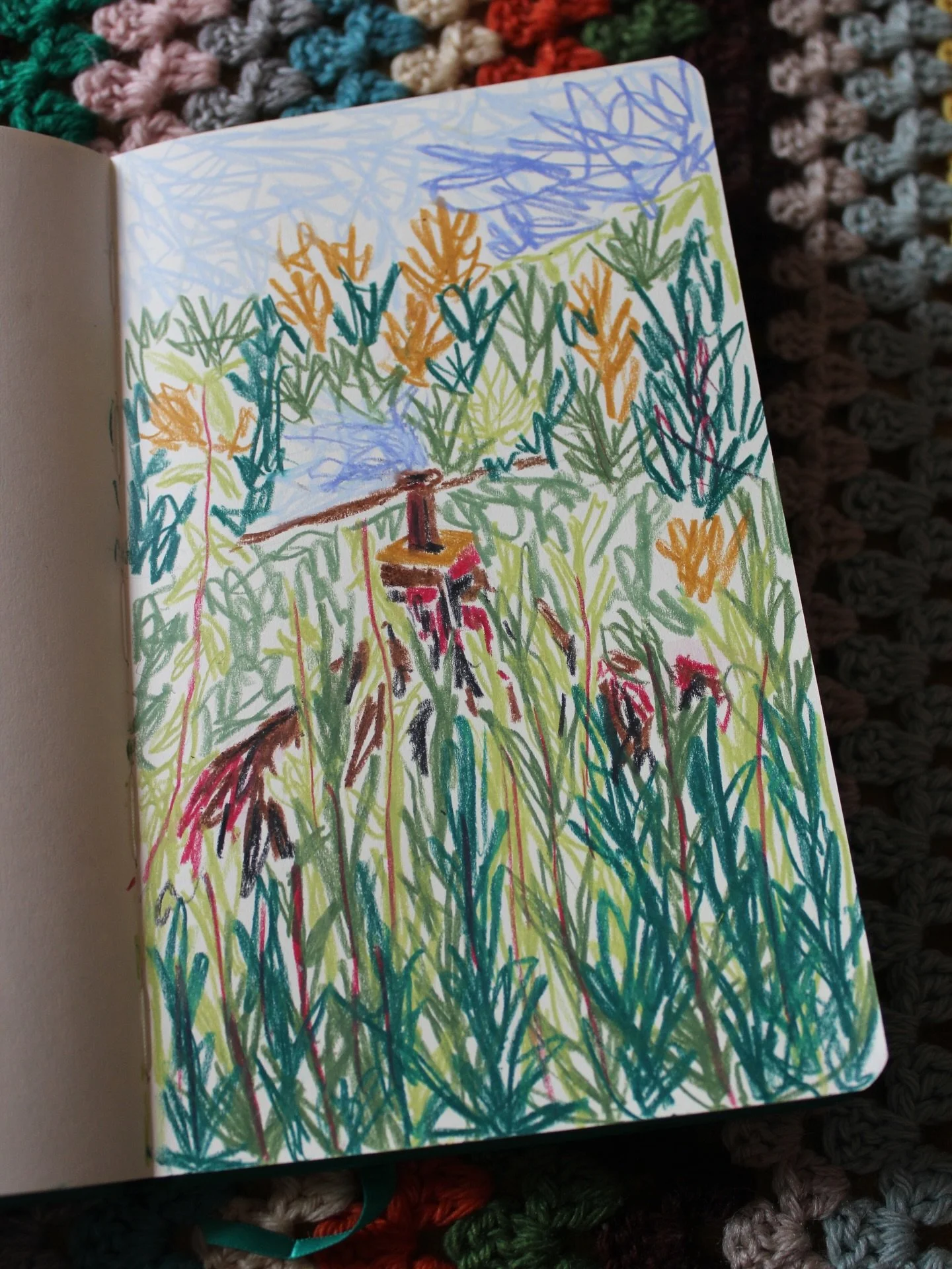 Yet another sketchbook - camera roll post! 🏡

I thought the chimney smoke looked so magical poking out through the trees, I couldn&rsquo;t resist drawing it. 

Sketch | Trees | Chimney | Wax Pastel | Artist