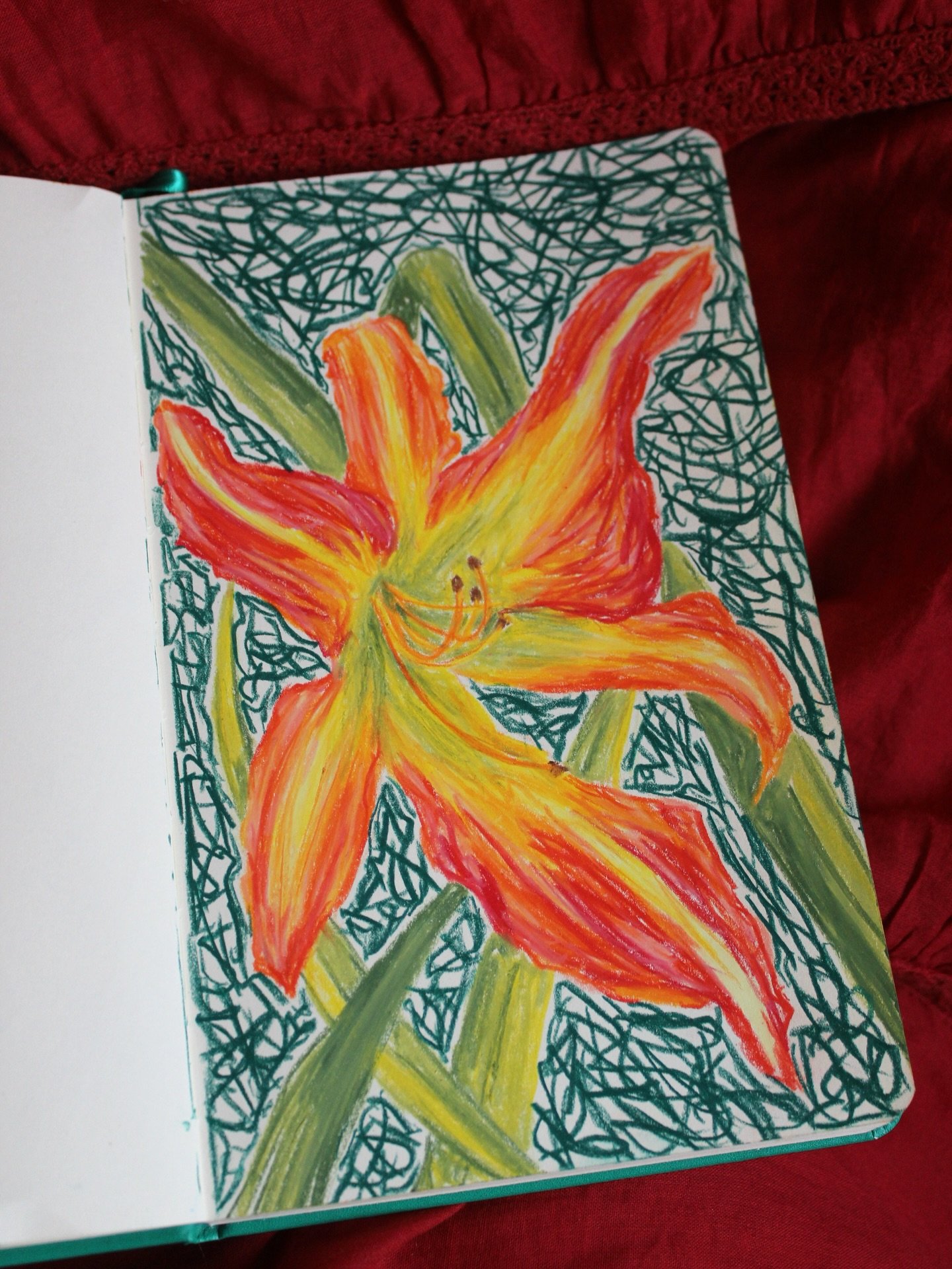 An Orange Daylily, or an Aren Flower as its know in my little world💥🌼

It looks fabulous just like my friend Aren of whom I love very much <3

Using Neocolour Aquarelle 2 

-
-
-
-
-
-
#flowers #daylily #artist #sketchbook #orange