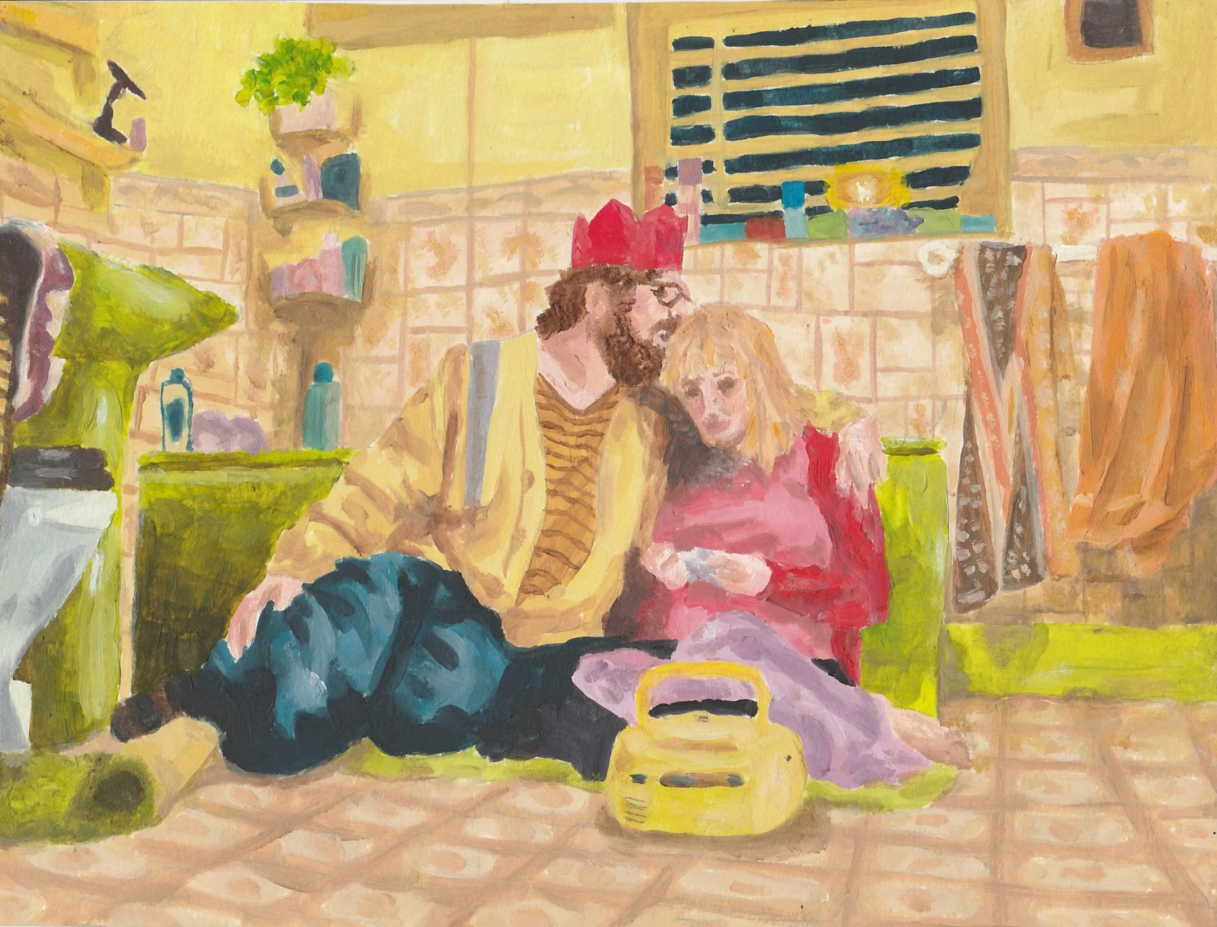 Jim &amp; Denis Royle in Oil Paint 👑🤰🚽

I love love love The Royle family tv show and the Christmas special where Denis goes into labour on the bathroom floor and her dad comforts her makes me cry every time. 

&ldquo;Are you definitely sure it wa