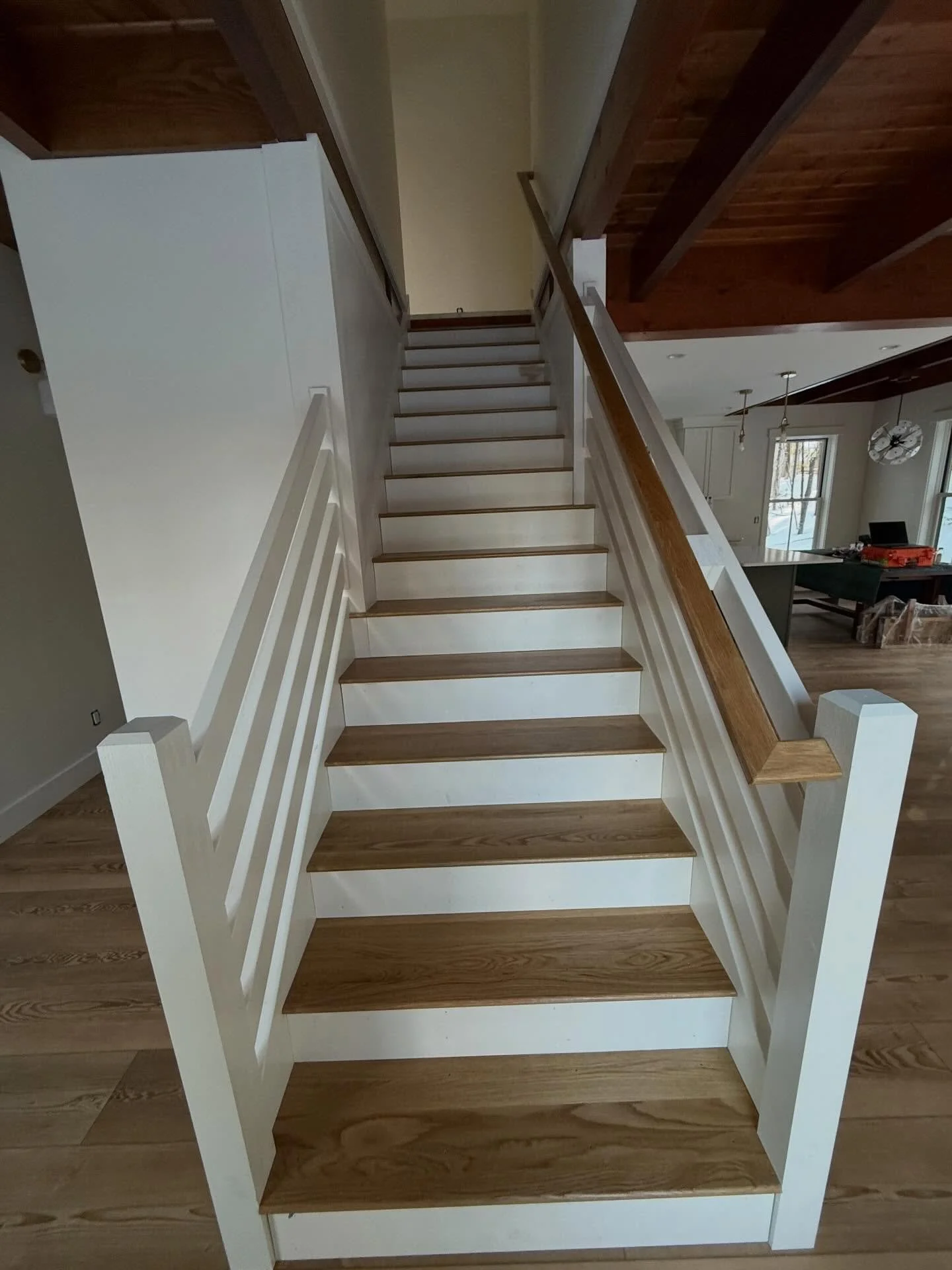 Tim Dunn and I had fun putting this one together. I&rsquo;ll update after Shawn does his magic to it post move in.
We typically let the clients move in, and then put the finishing touches on the stairs because of the heavy traffic